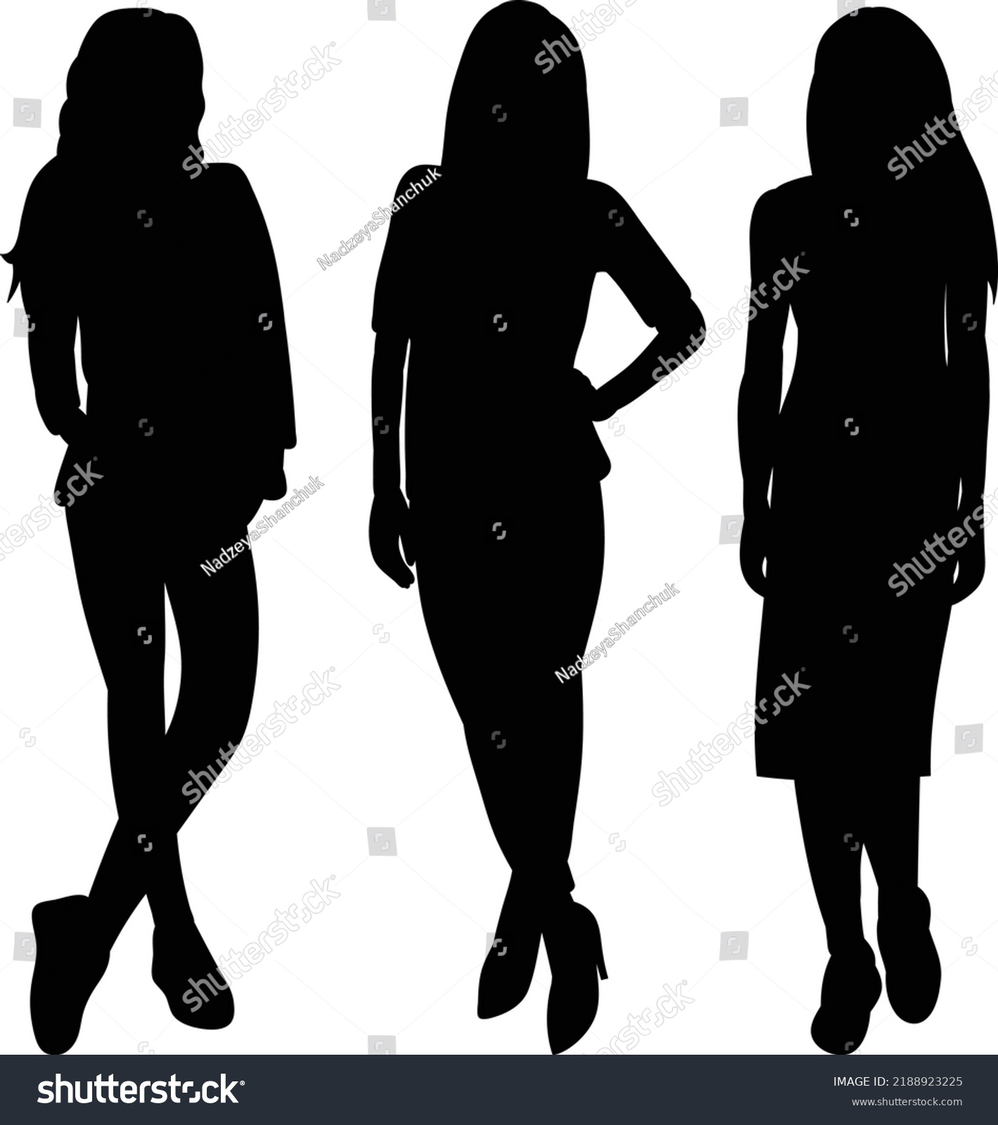 Silhouette Girl On White Background Isolated Stock Vector (Royalty Free ...