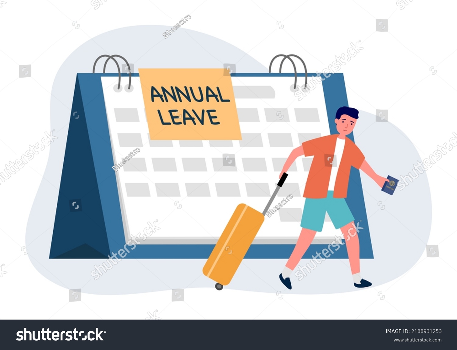 Annual Leave Relaxation Holiday Concept Vector Stock Vector (Royalty