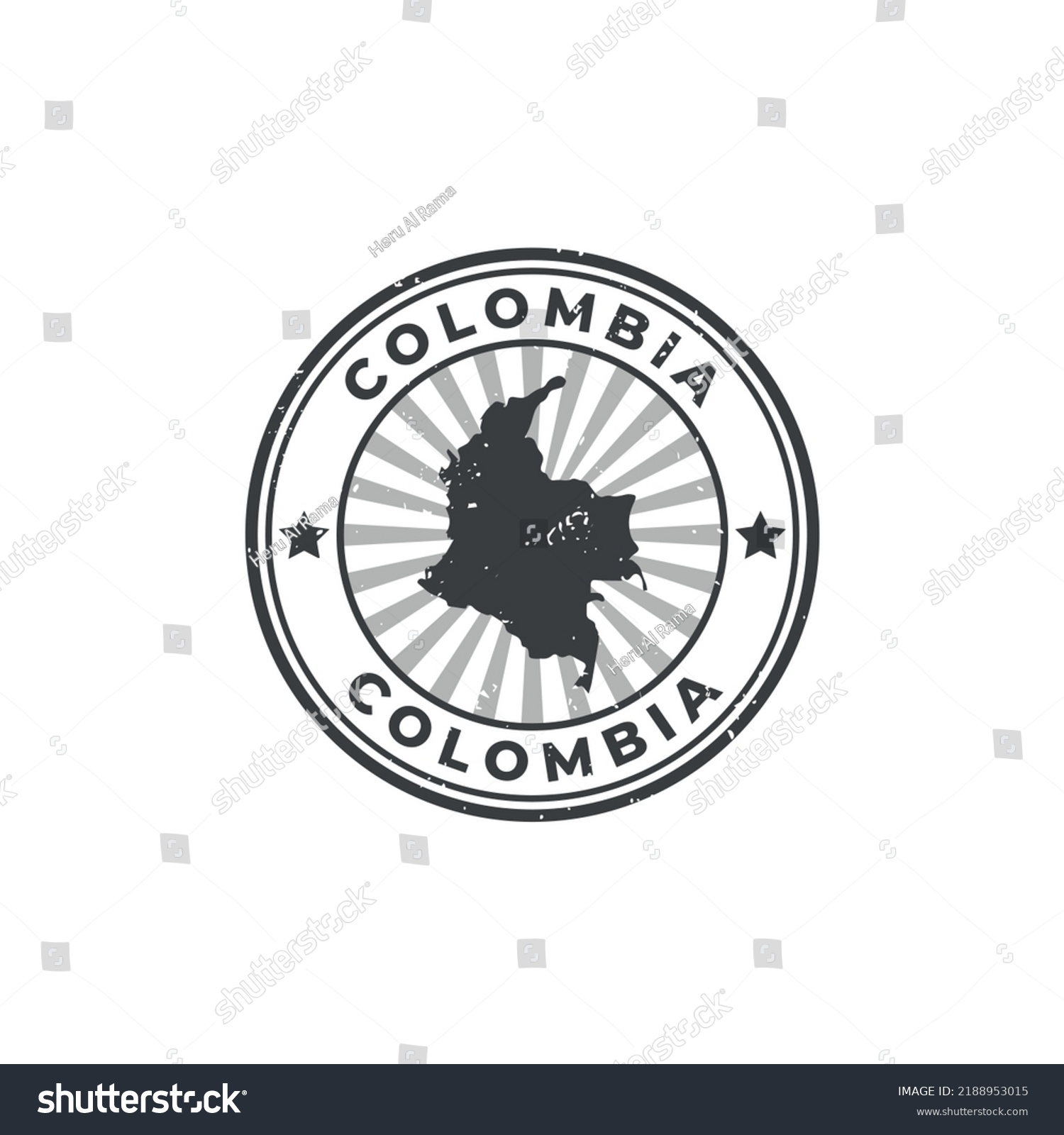 Name Map Colombia Silhouette Sign Stamp Stock Vector (Royalty Free ...