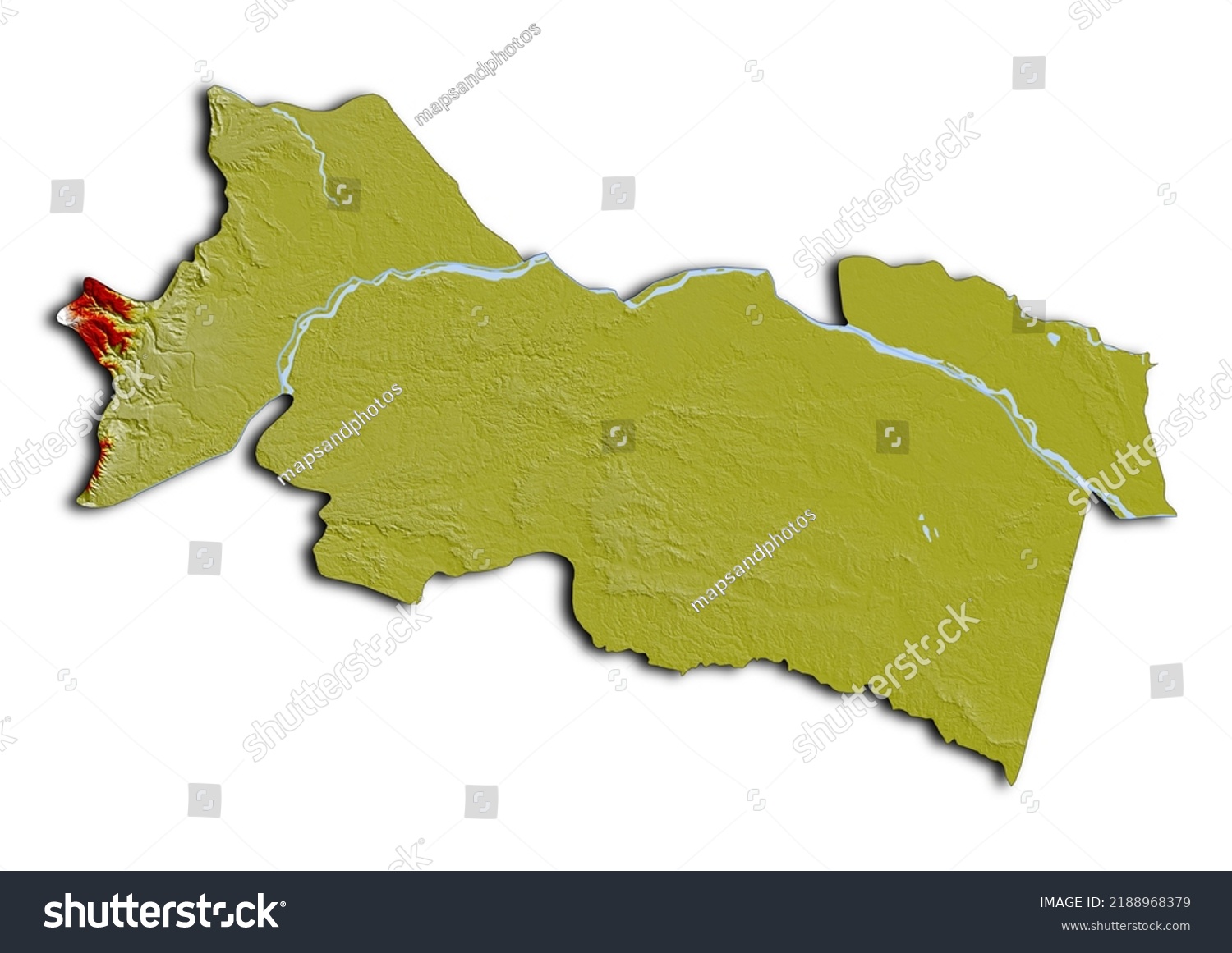 Orellana Province Ecuador Map Shaded Relief Stock Illustration ...