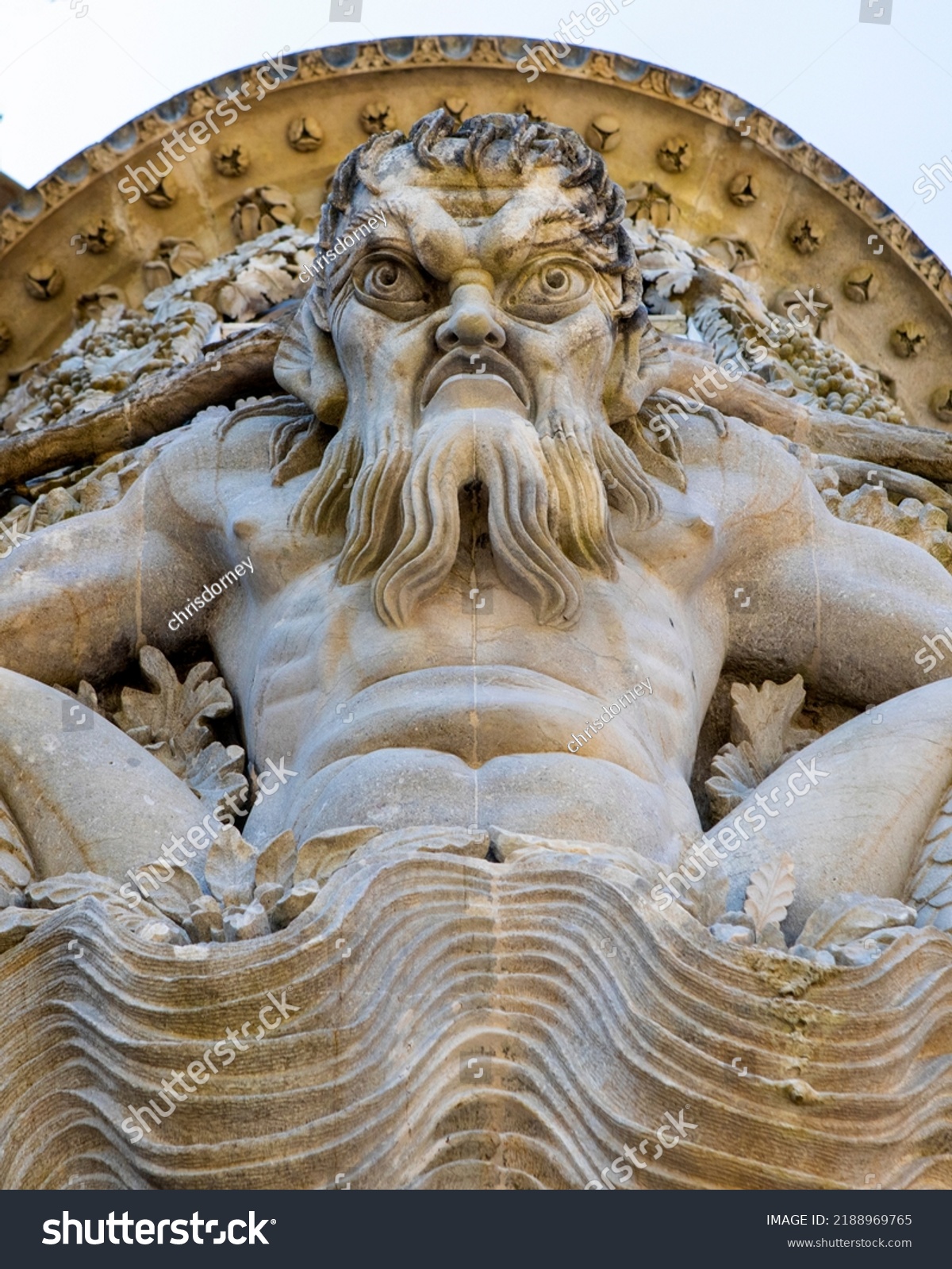 Sculpture Triton Greek God Sea Above Stock Photo 2188969765 | Shutterstock