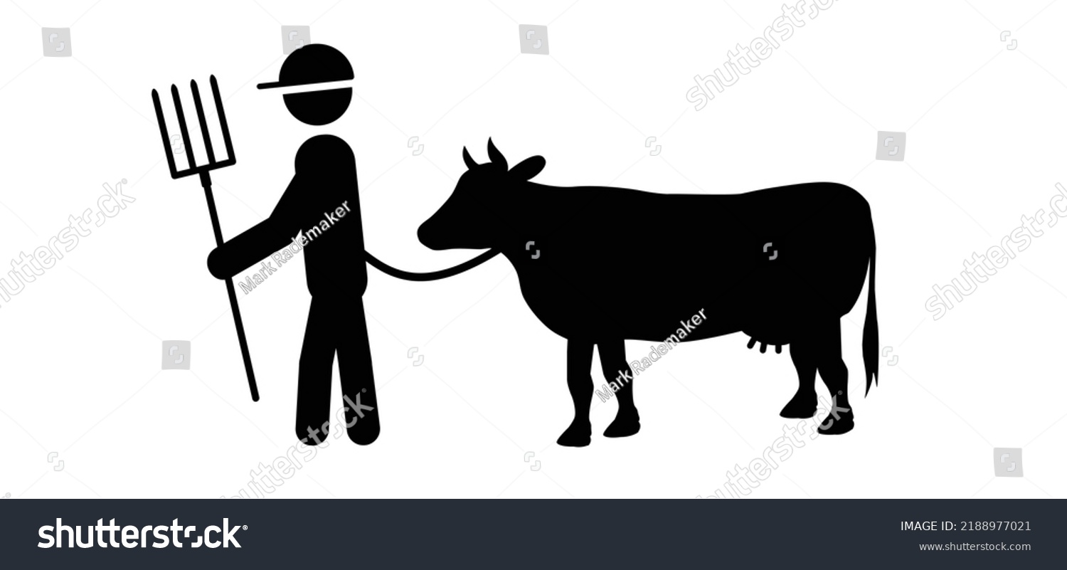 Stick Figures Stickman Farmer Cartoon Drawing Stock Vector (Royalty ...