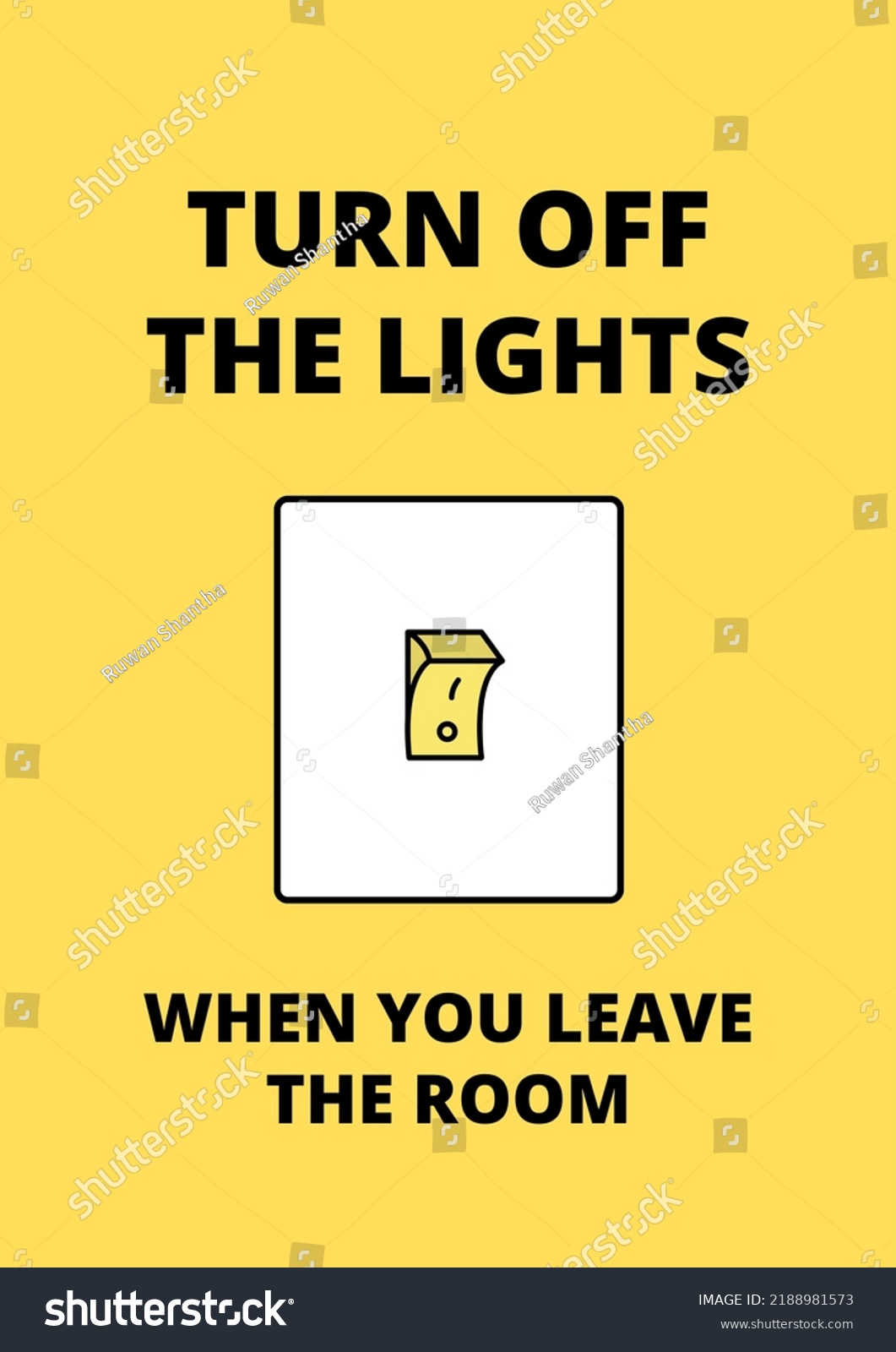 Turn Off On Lighting Switch Home Stock Illustration 2188981573 