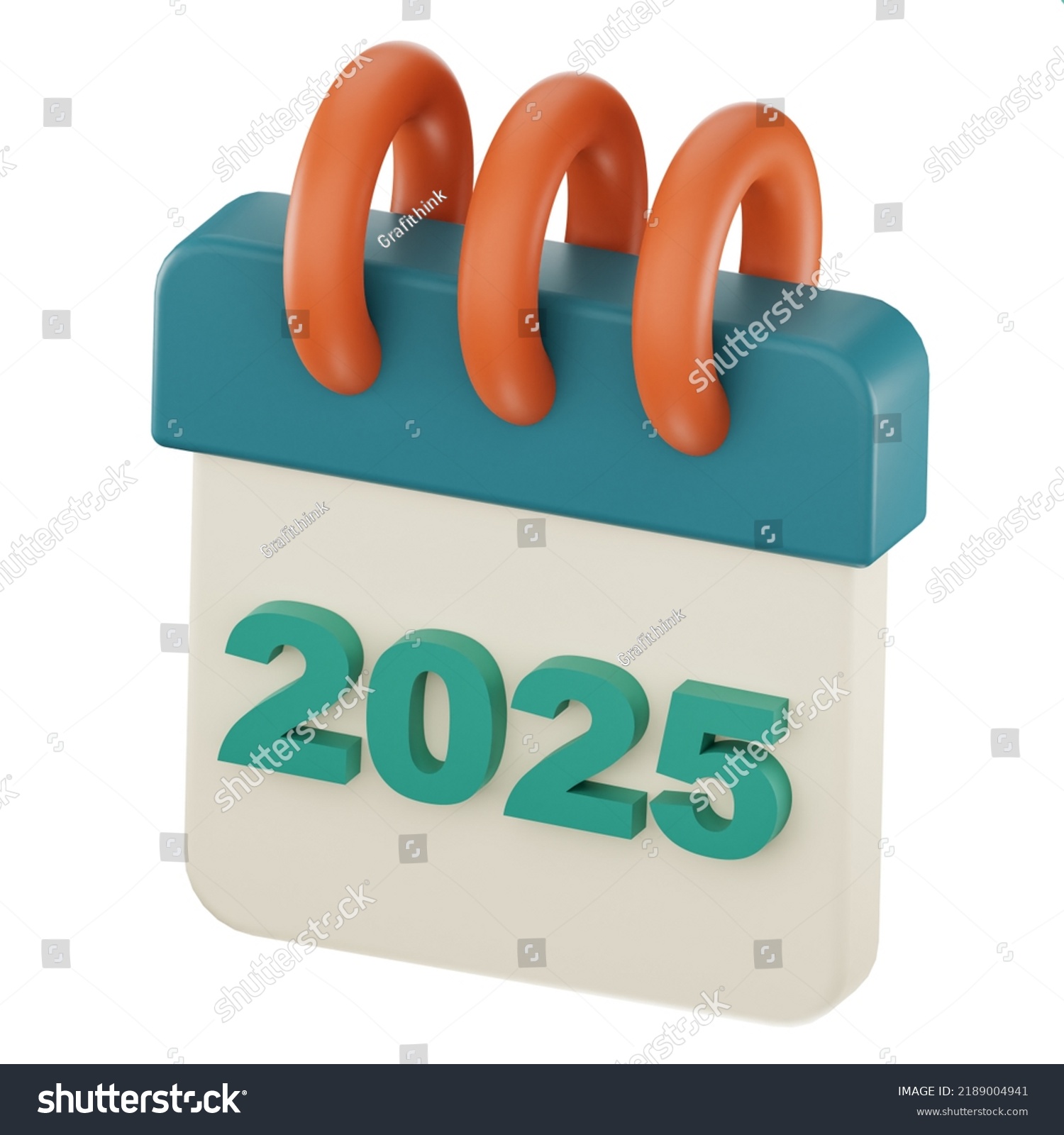 Daily Calendar Plan Icon Number 2025 Stock Illustration 2189004941