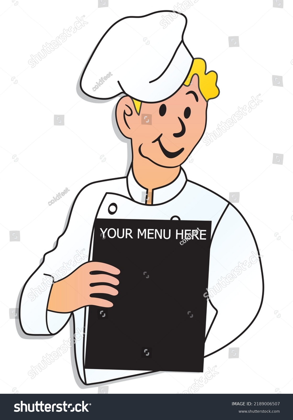 Chef Menu Board Over White Background Stock Vector (Royalty Free ...