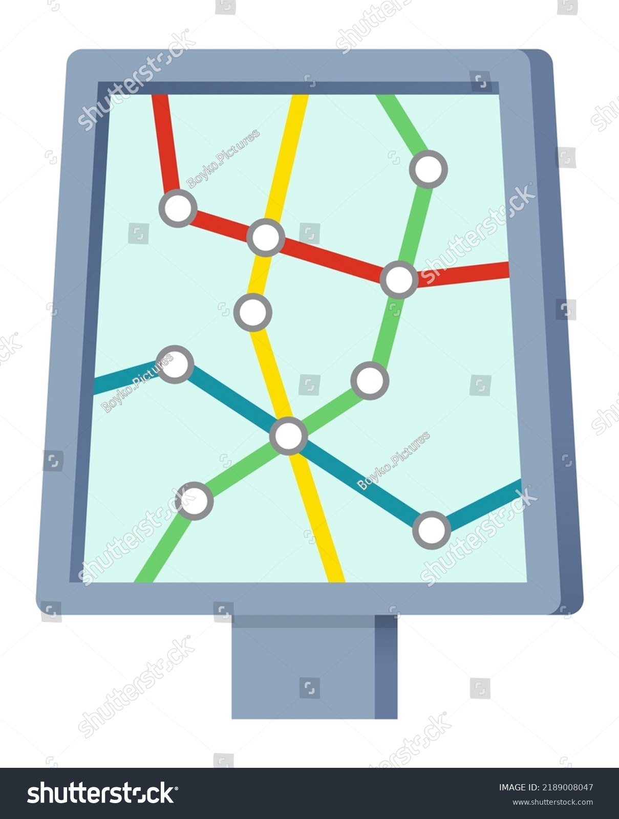 Subway Map Modern Flat Design Style Stock Vector (royalty Free 