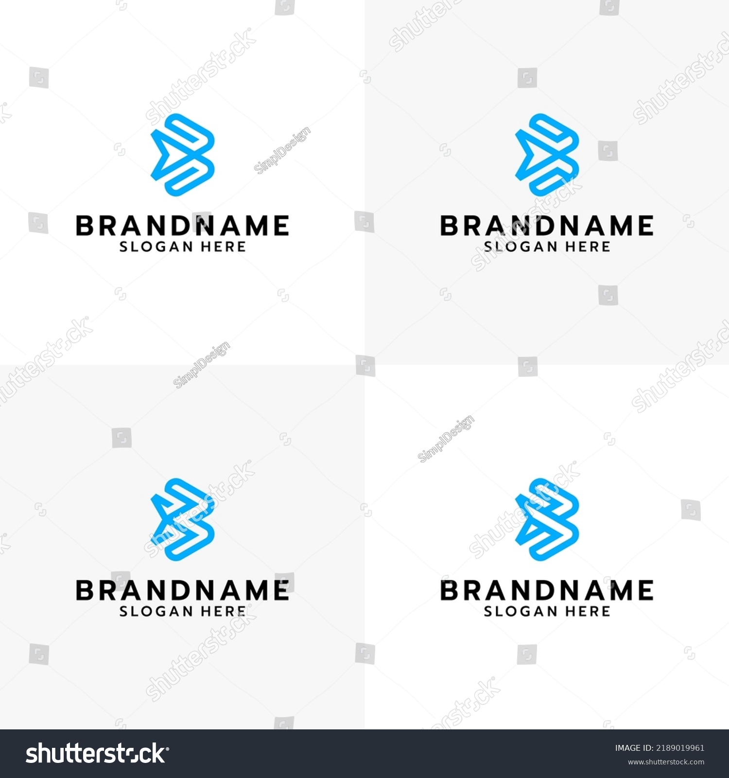 Monogram Logo Vector Letter B Simple Stock Vector (Royalty Free ...