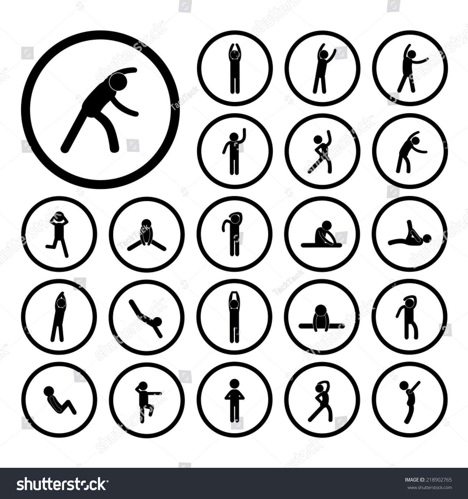 Body Exercise Stick Figure Icon Stock Vector Royalty Free 218902765 Shutterstock