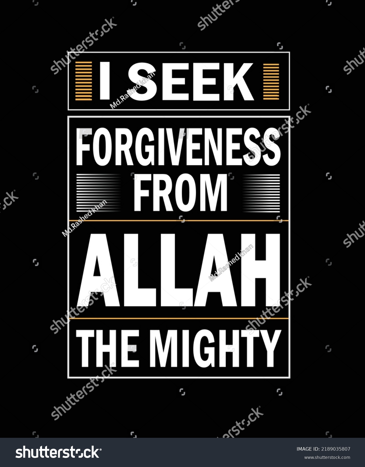 Forgiveness Allah Islamic Quotes T Shirt Stock Vector (royalty Free 