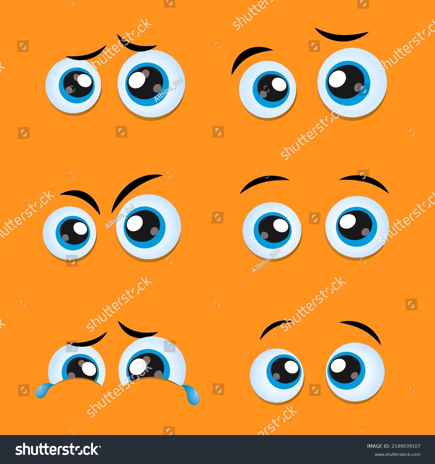 Set Cartoon Eyes Emotions Create Characters Stock Vector (Royalty Free ...