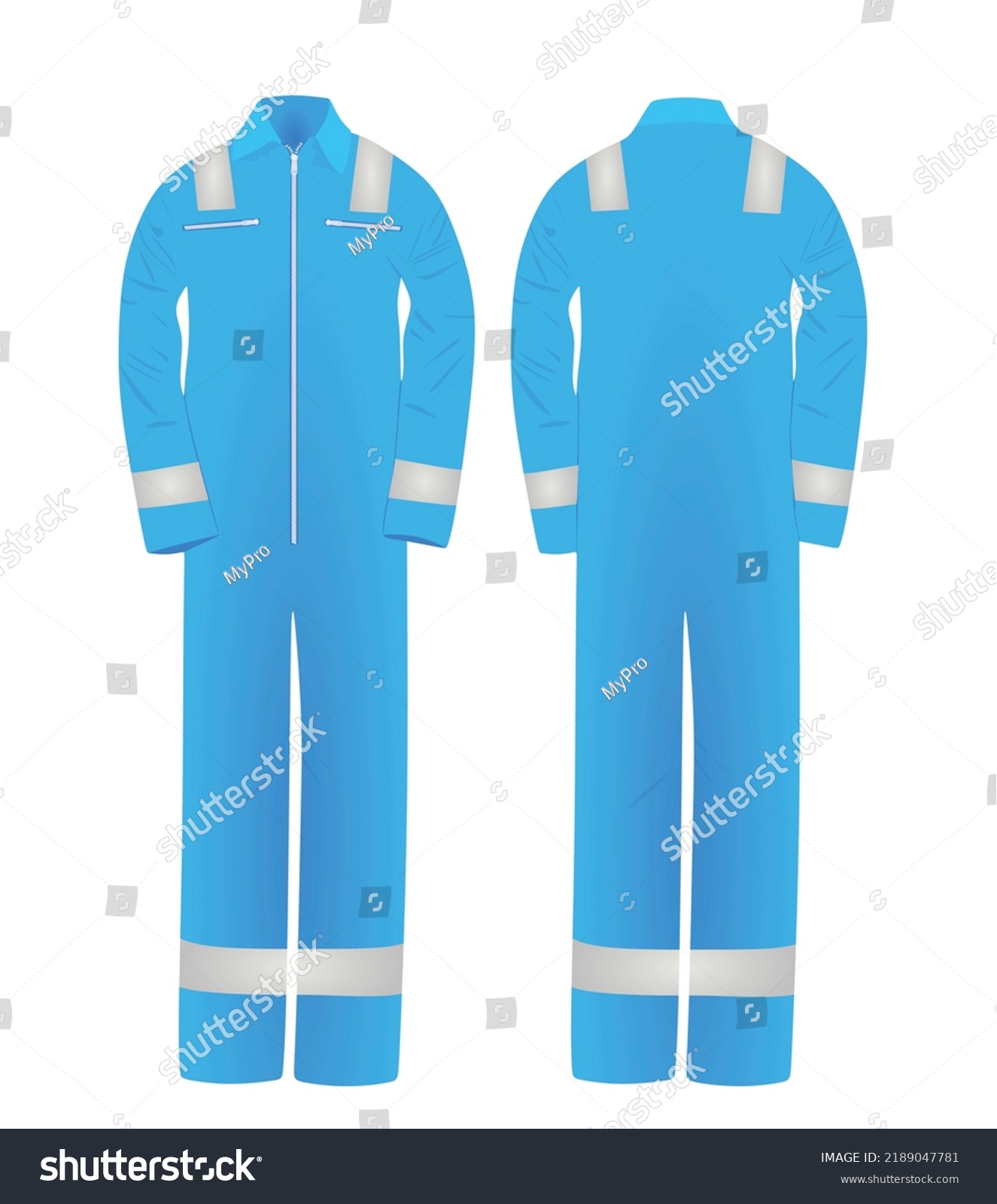 Blue Reflective Uniform Vector Illustration Stock Vector (Royalty Free ...