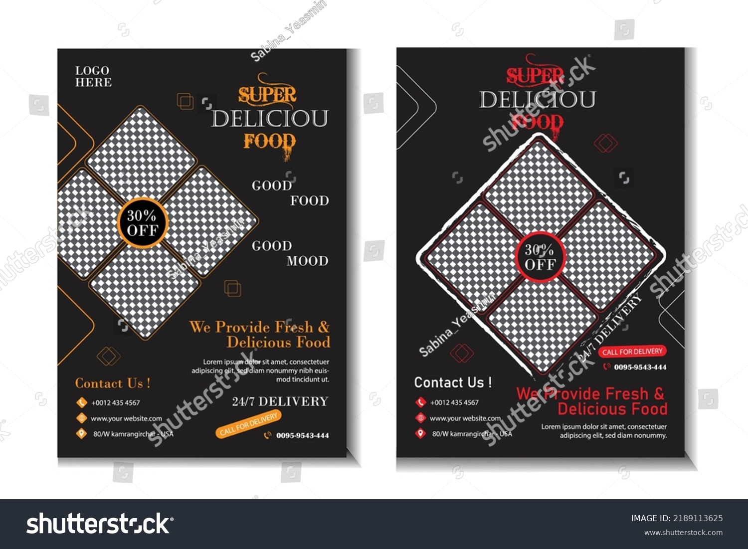 Fast Food Restaurant Menu Template Design Stock Vector (Royalty Free