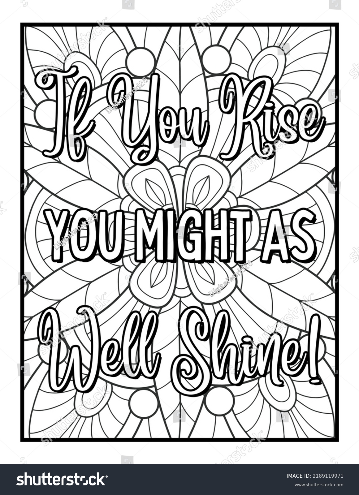 Inspirational Quotes Coloring Pages Positive Affirmations Stock ...