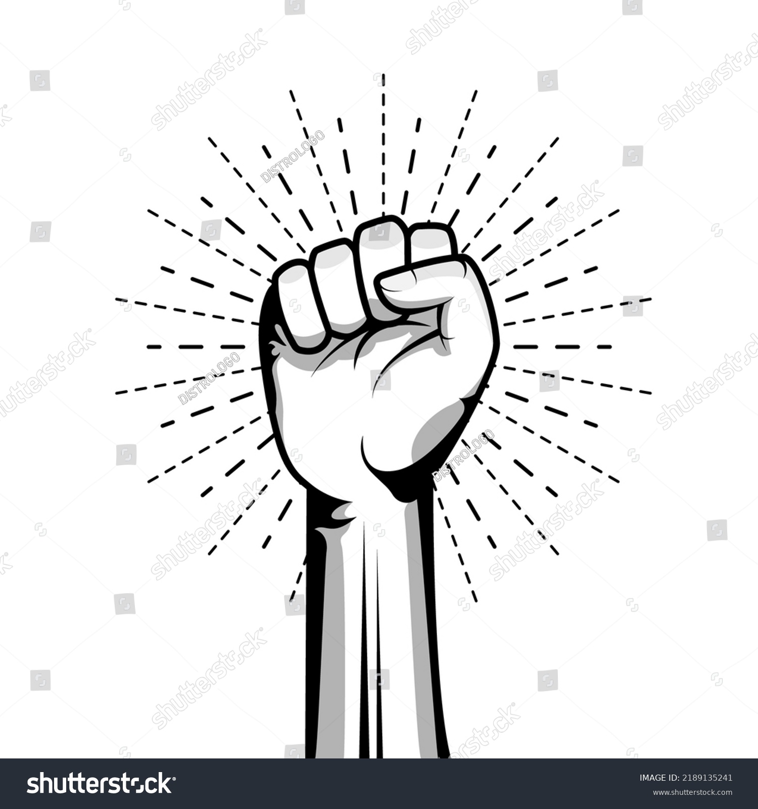 Clenched Fist Hand Vector Illustration Revolution Stock Vector Royalty Free 2189135241 8934