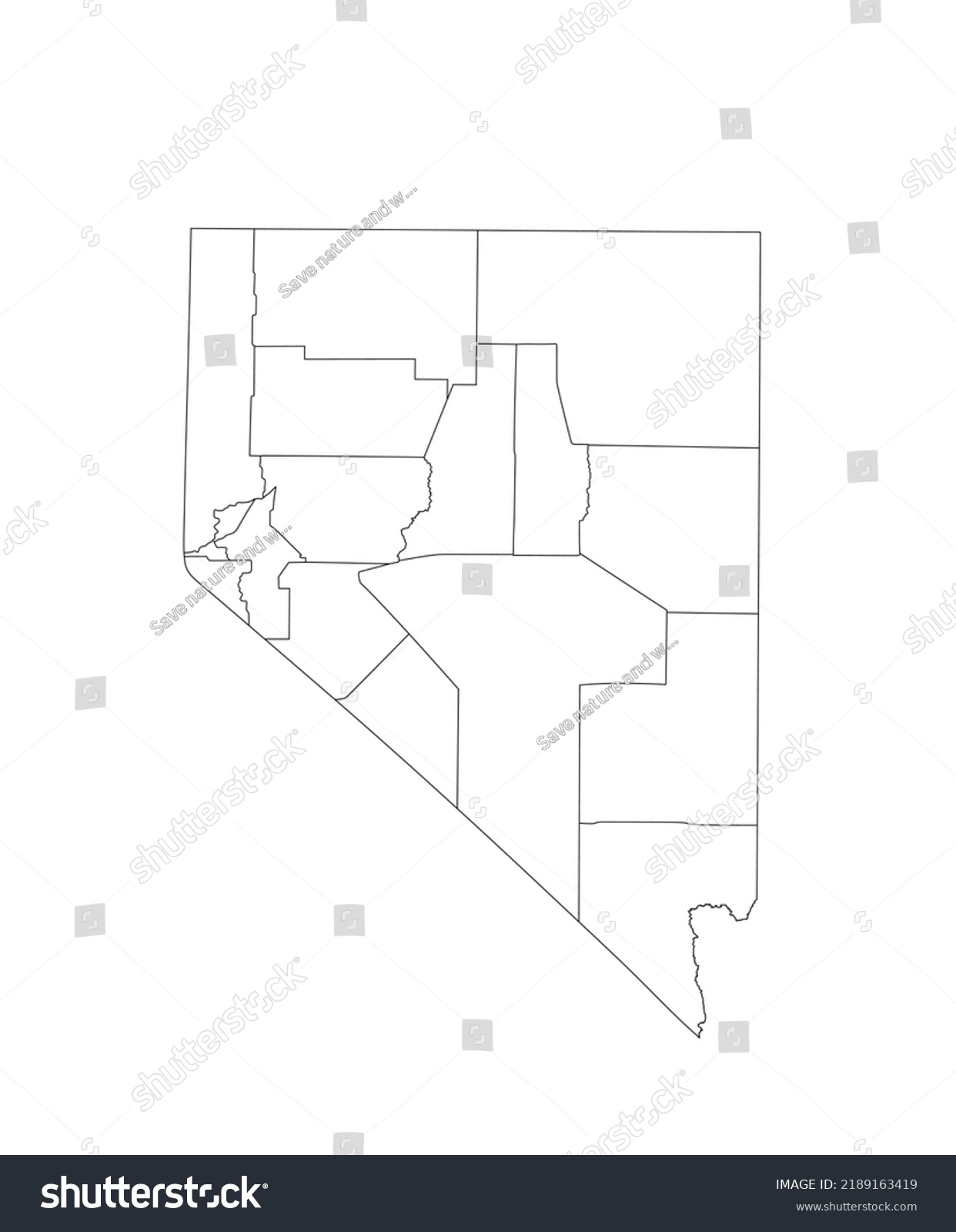 Blank Nevada State Vector Map Silhouette Stock Vector (Royalty Free ...