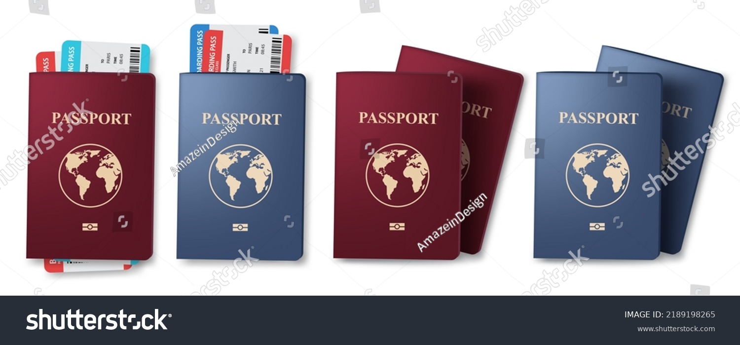 Travel Passport Vector Set Design Plane Stock Vector Royalty Free