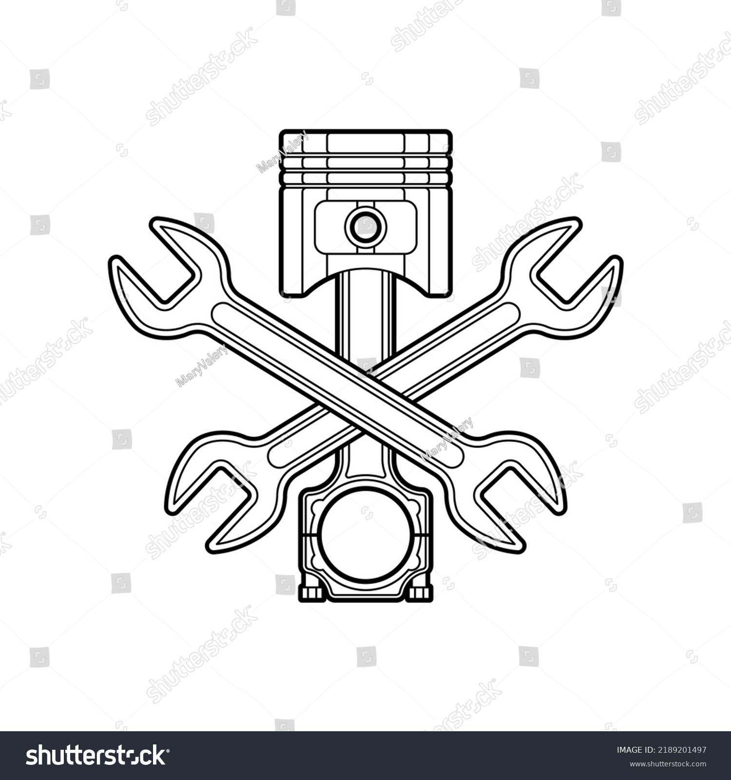 Engine Piston Wrench Sign Motorcycle Pistons Stock Vector (Royalty Free ...