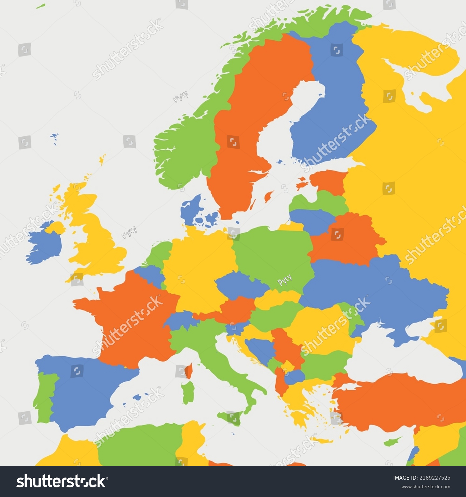 Political Map Europe Continent Stock Vector (Royalty Free) 2189227525 ...