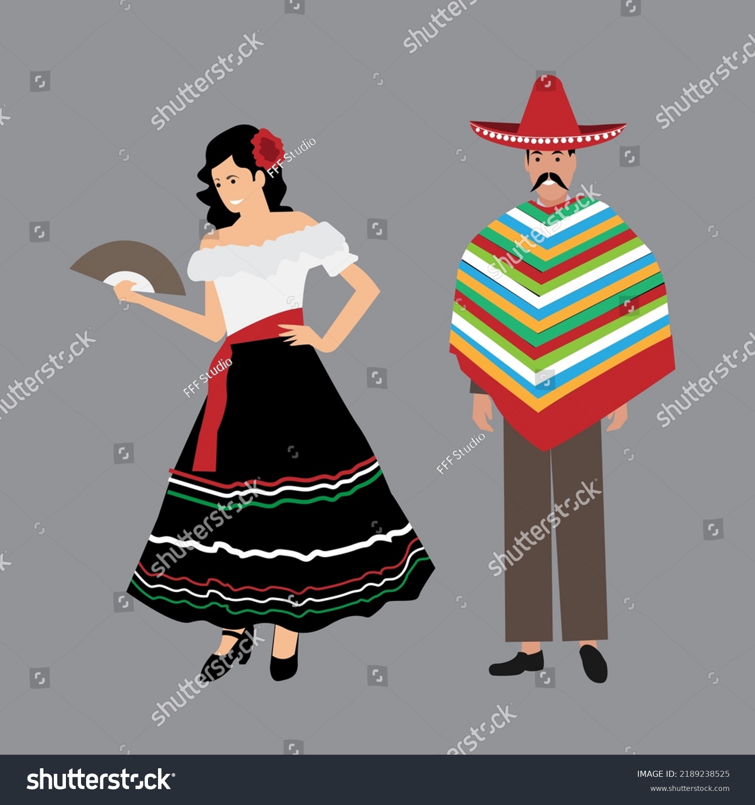 Traditional Mexican Clothes Vector Illustration Stock Vector (Royalty ...