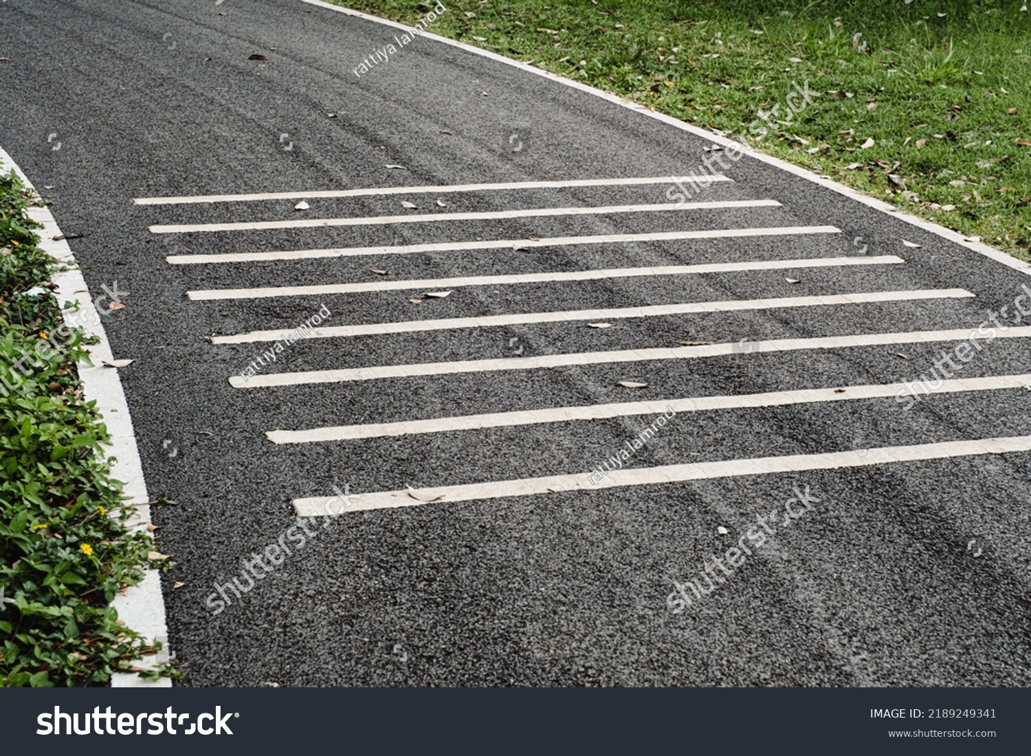 Speed Bumps On Asphalt Road Stock Photo 2189249341 | Shutterstock