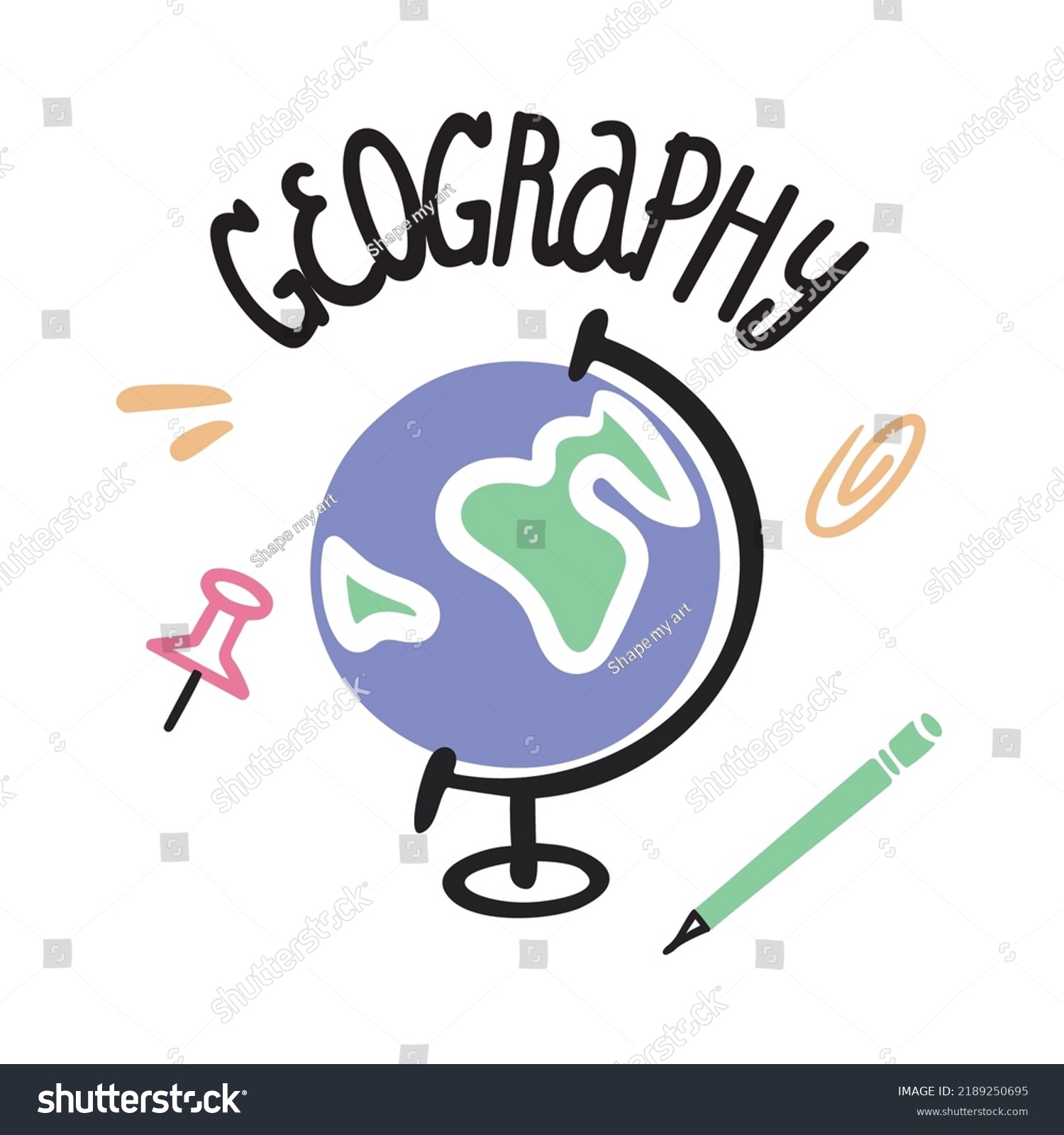 Geography Vector Flat Cartoon Illustration Globe Stock Vector (Royalty ...