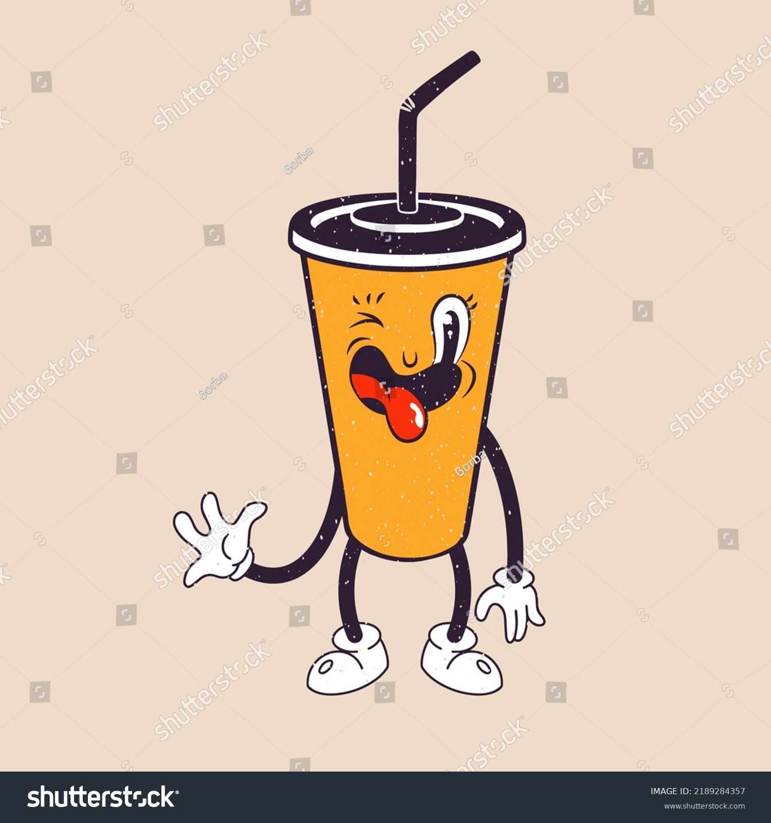 Funny Cartoon Character Vector Illustration Cup Stock Vector (Royalty ...