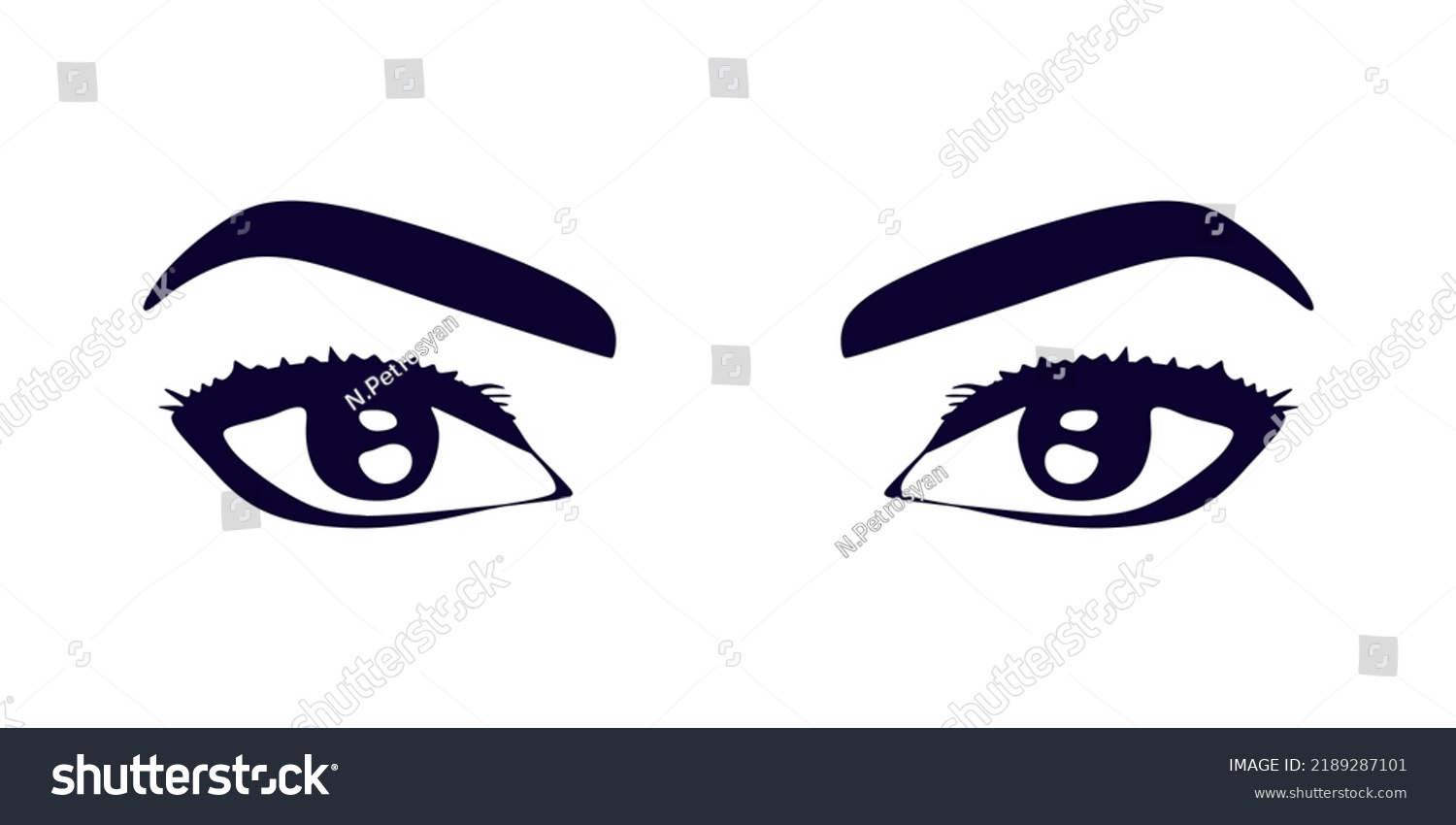 Illustration Luxurious Female Eye Perfectly Shaped Stock Vector ...