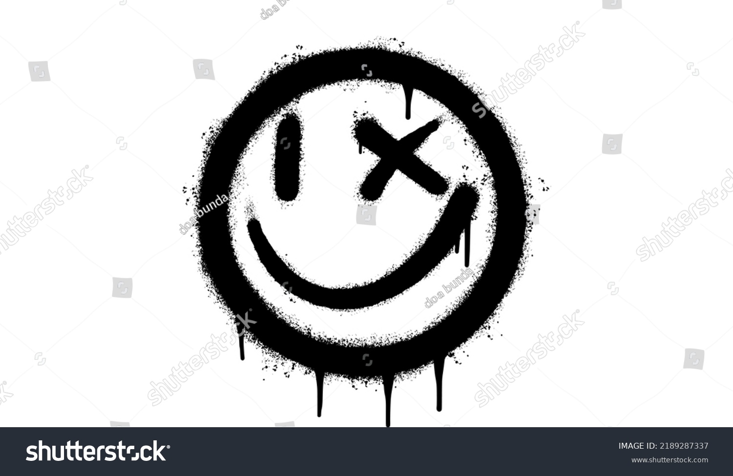 Spray Painted Graffiti Smiling Face Emoticon Stock Vector (Royalty Free ...