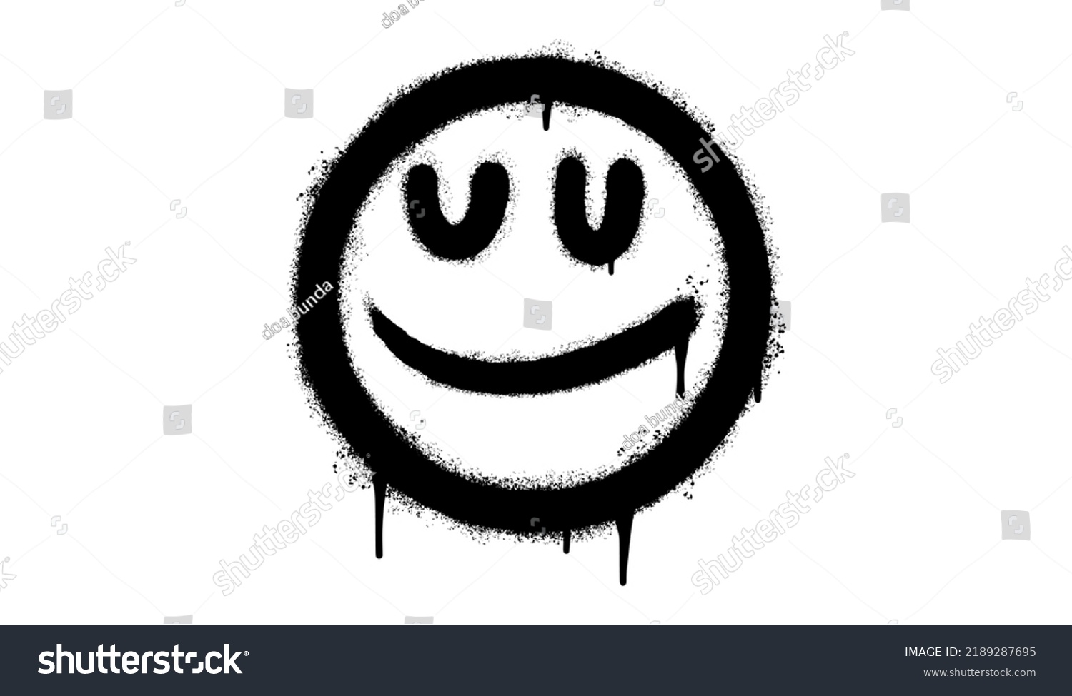 Spray Painted Graffiti Smiling Face Emoticon Stock Vector (royalty Free 