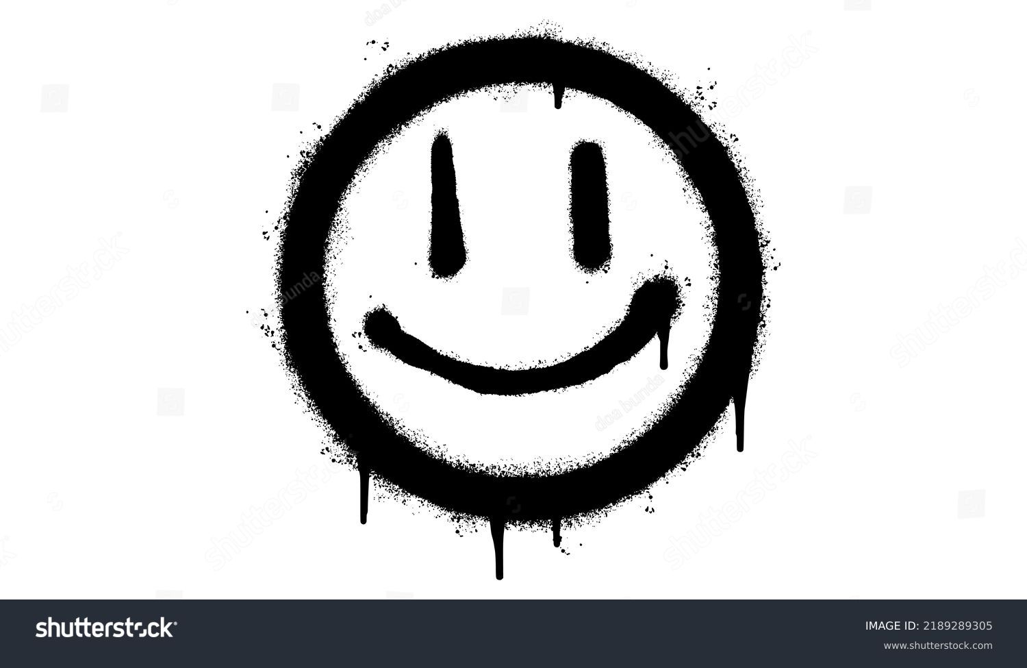 Spray Painted Graffiti Smiling Face Emoticon Stock Vector (Royalty Free ...