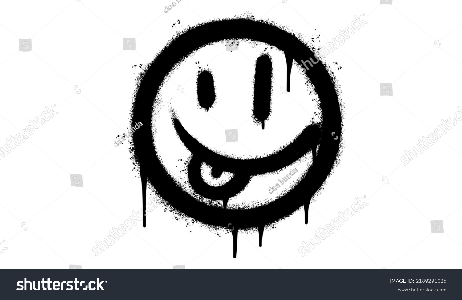 Face Tongue Spray Painted Graffiti Face Stock Vector (Royalty Free ...