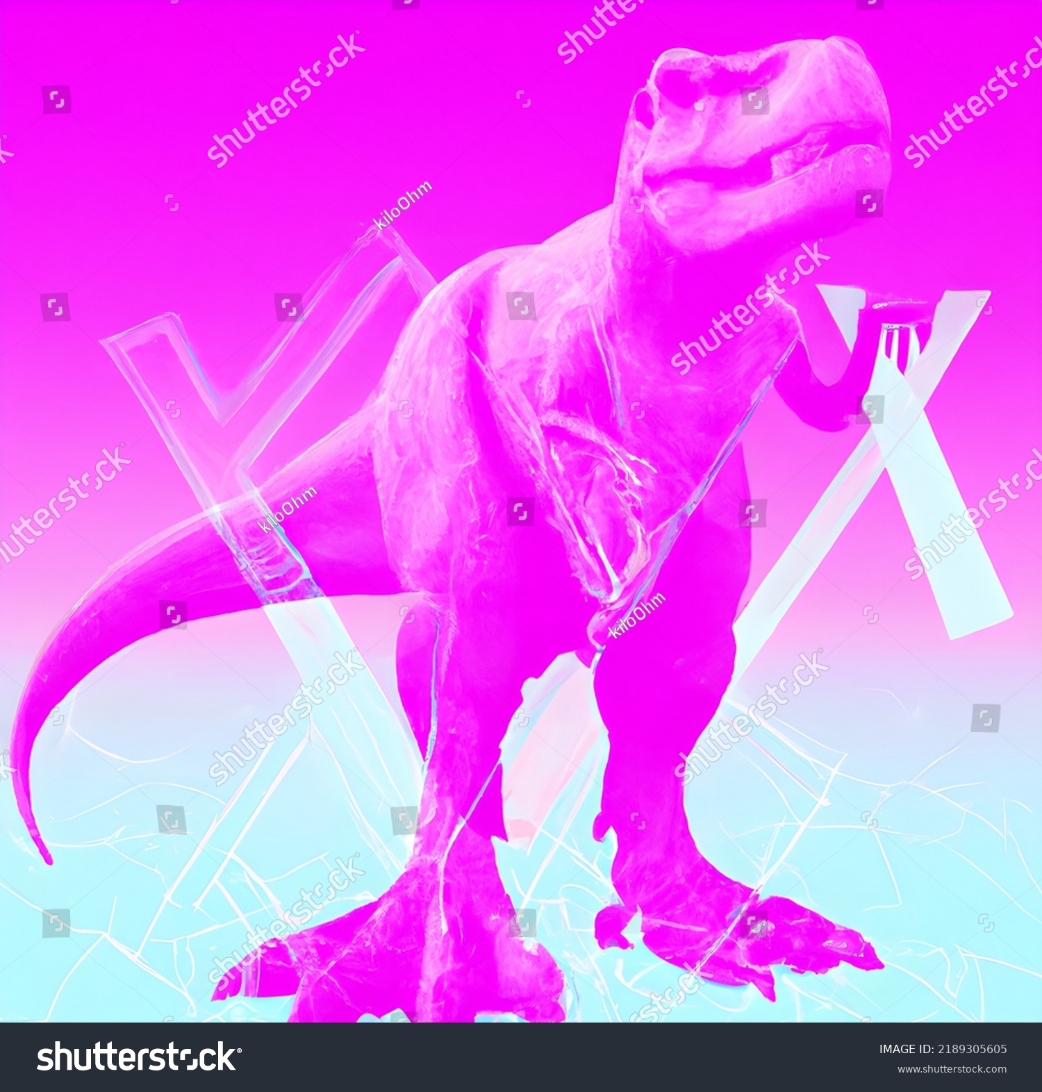 Pink Tyrannosaurus Rex On Pink Light Stock Illustration 2189305605 ...