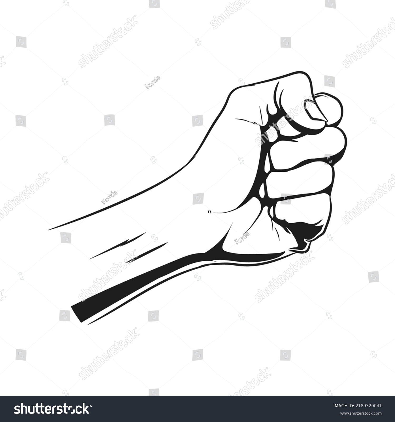 Vector Line Illustration Hand Sketch Punch Stock Vector (Royalty Free ...