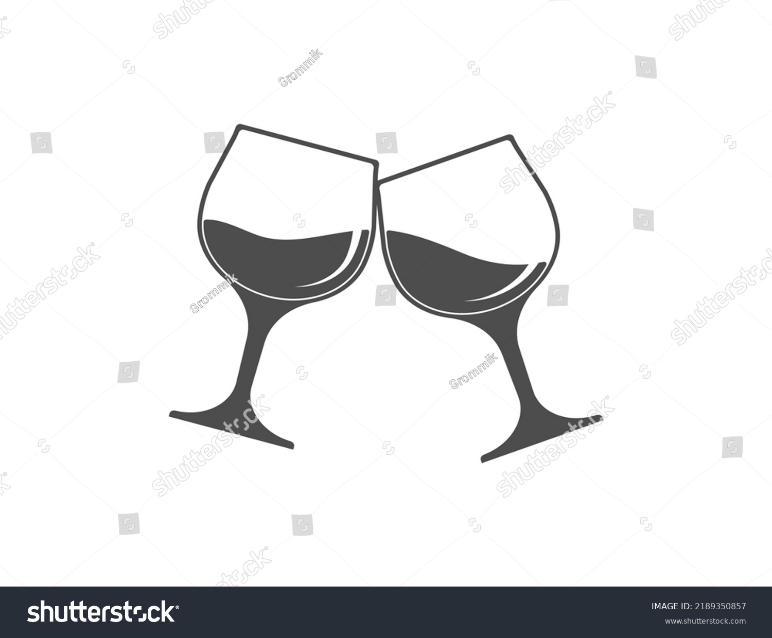 Two Clinking Glasses Template Logo Sticker Stock Vector (Royalty Free ...