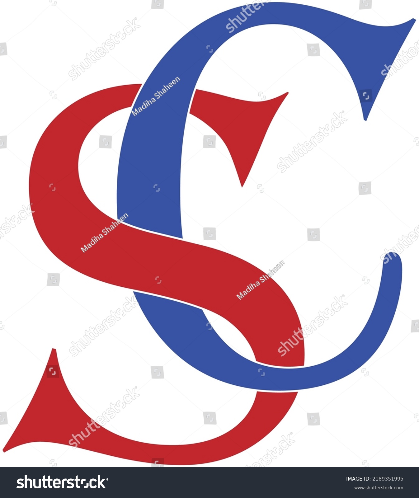 Letters S C Sc Line Logo Stock Vector Royalty Free 2189351995 Shutterstock 9643