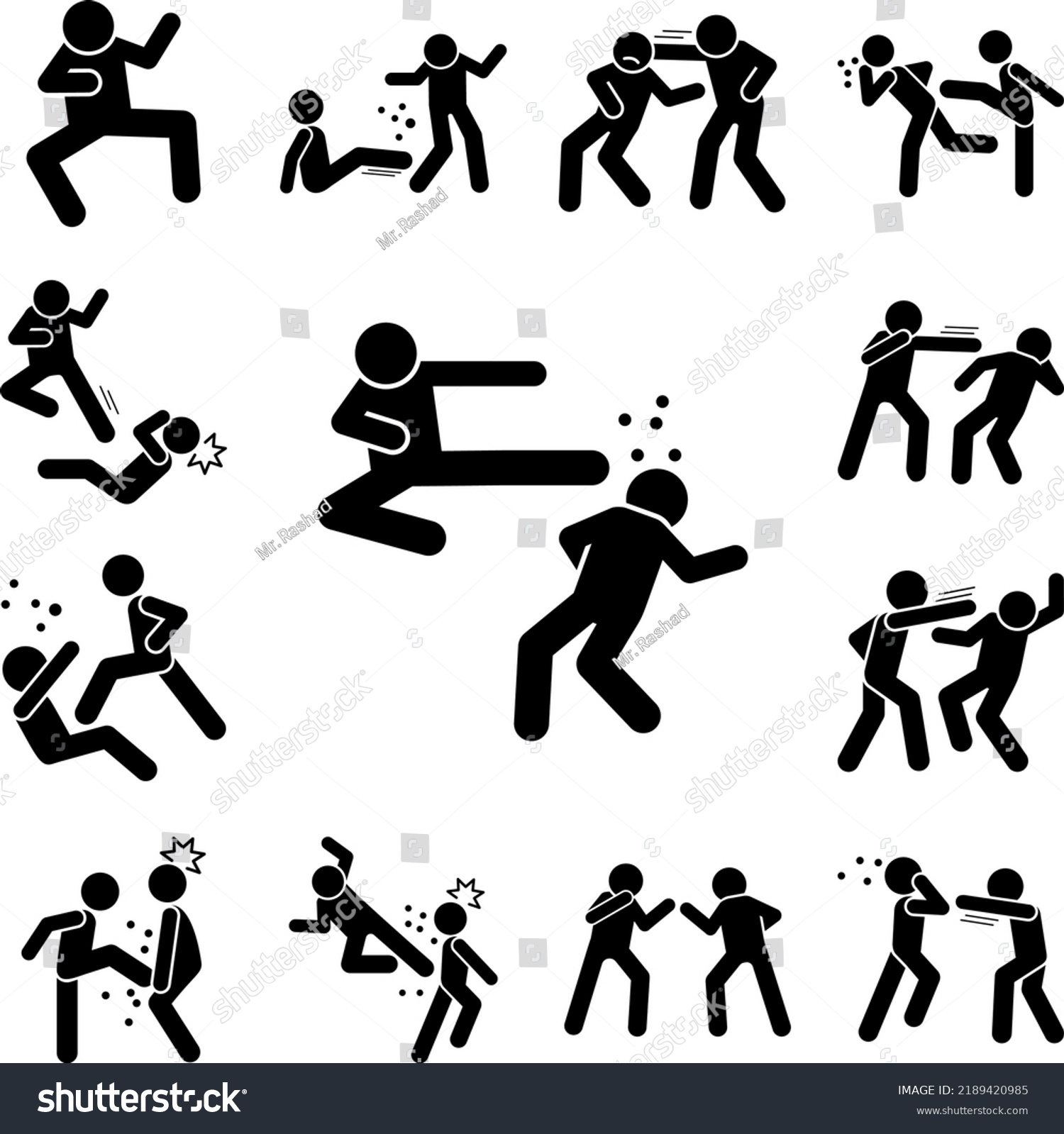 Blood Fight Brawl Icon Collection Other Stock Vector (Royalty Free ...