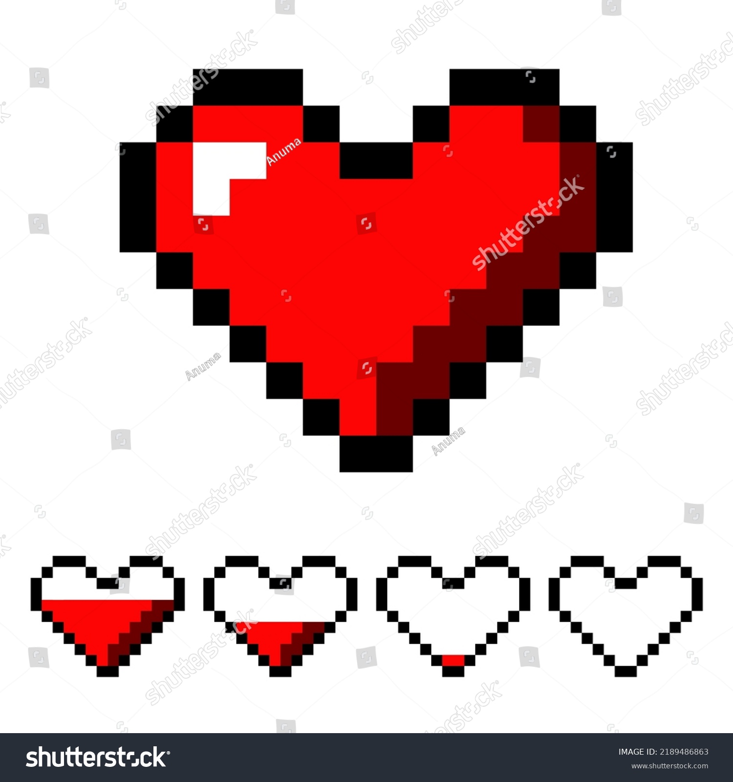 Pixel Heart 8 Bit Retro Games Stock Vector (Royalty Free) 2189486863 ...