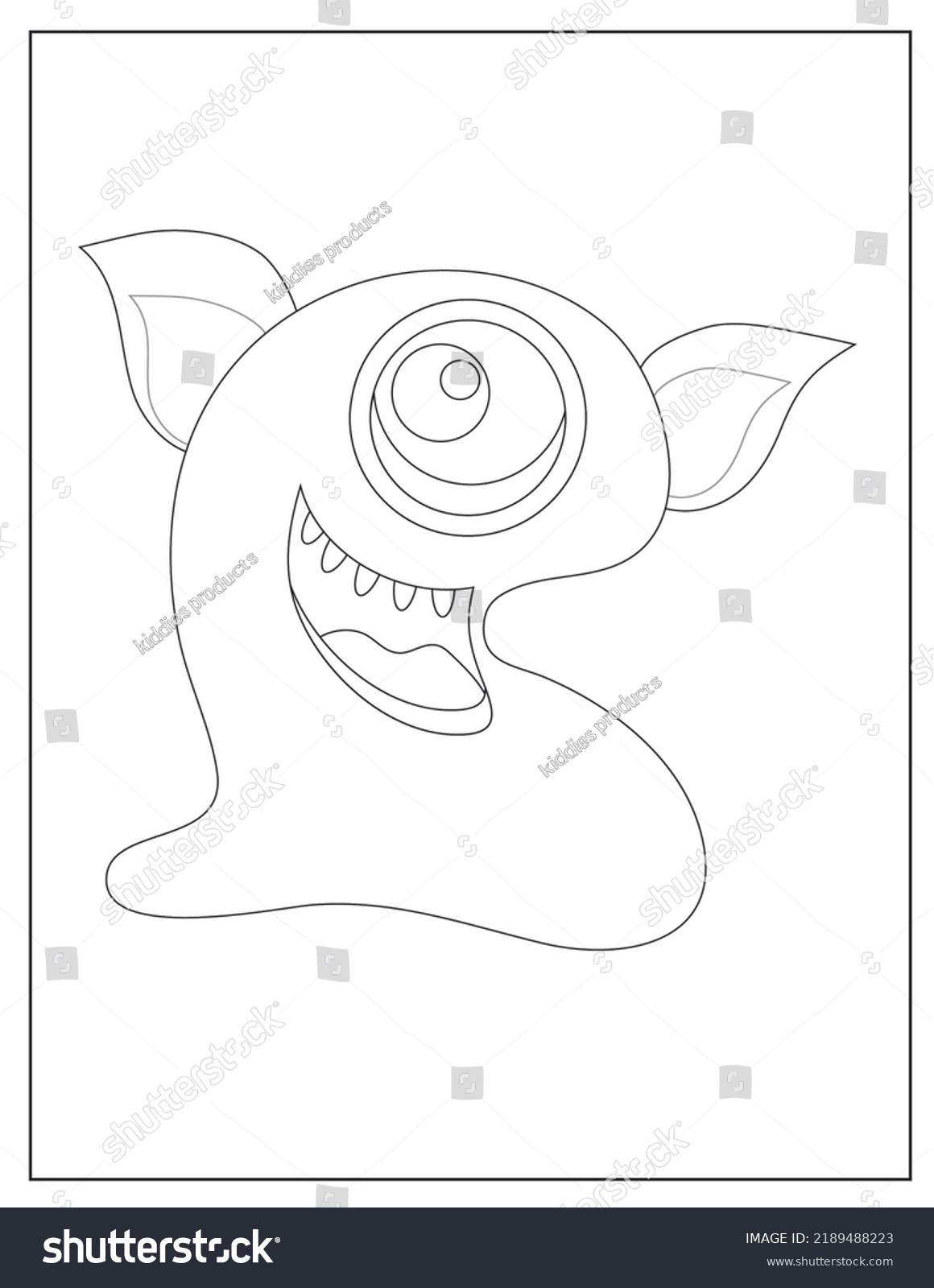 Monster Coloring Page Kids Stock Illustration 2189488223 | Shutterstock