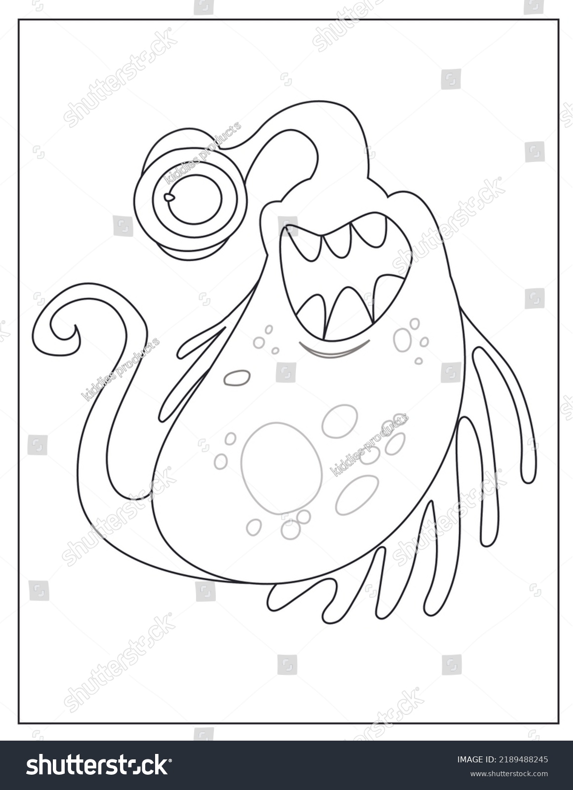 Monster Coloring Page Kids Stock Illustration 2189488245 | Shutterstock