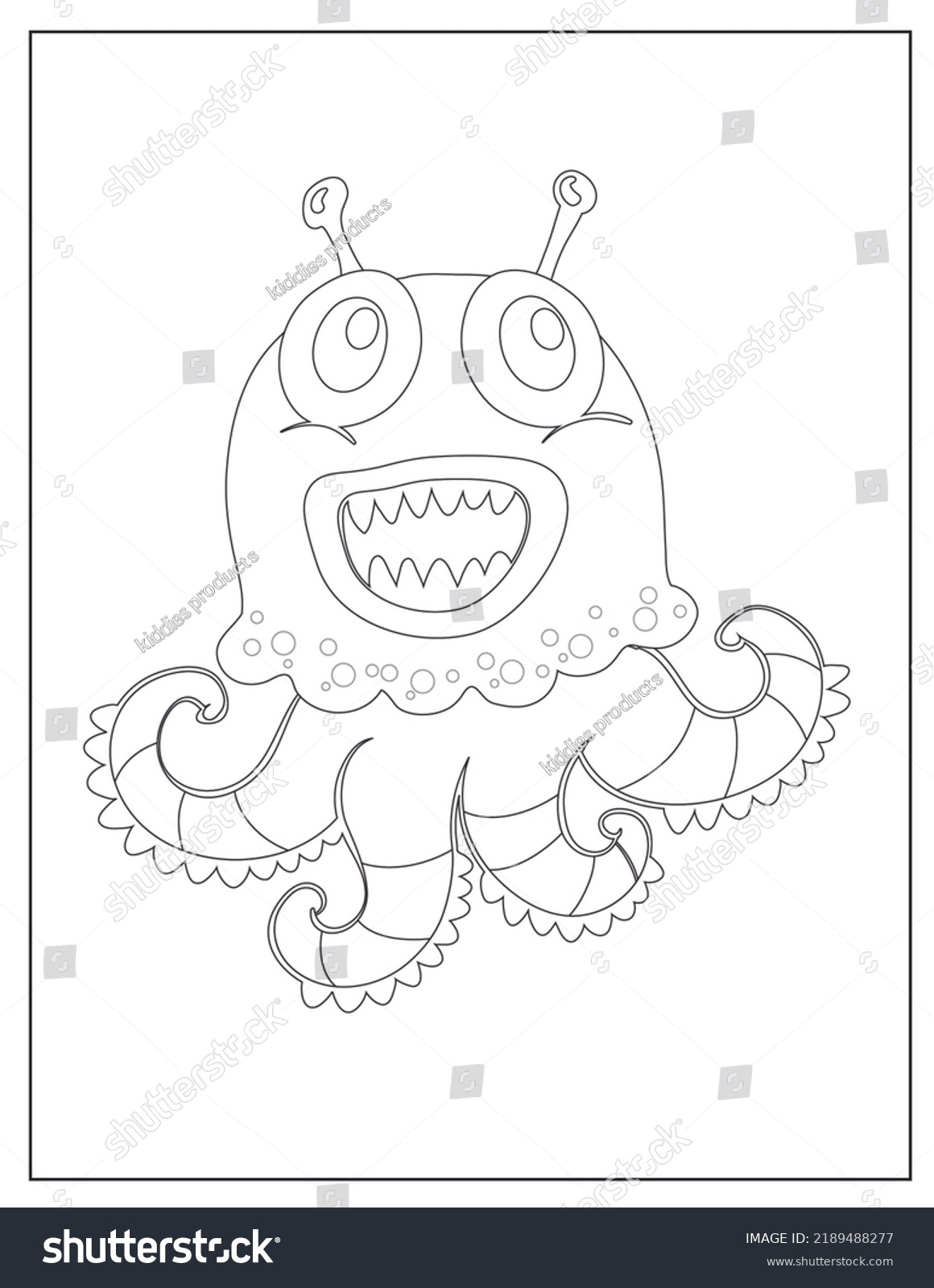 Monster Coloring Page Kids Stock Illustration 2189488277 | Shutterstock