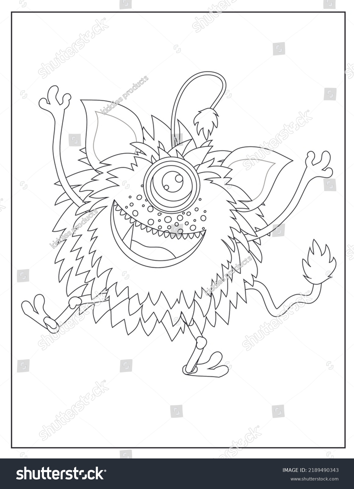 Best Monster Coloring Page Kids Stock Illustration 2189490343 ...