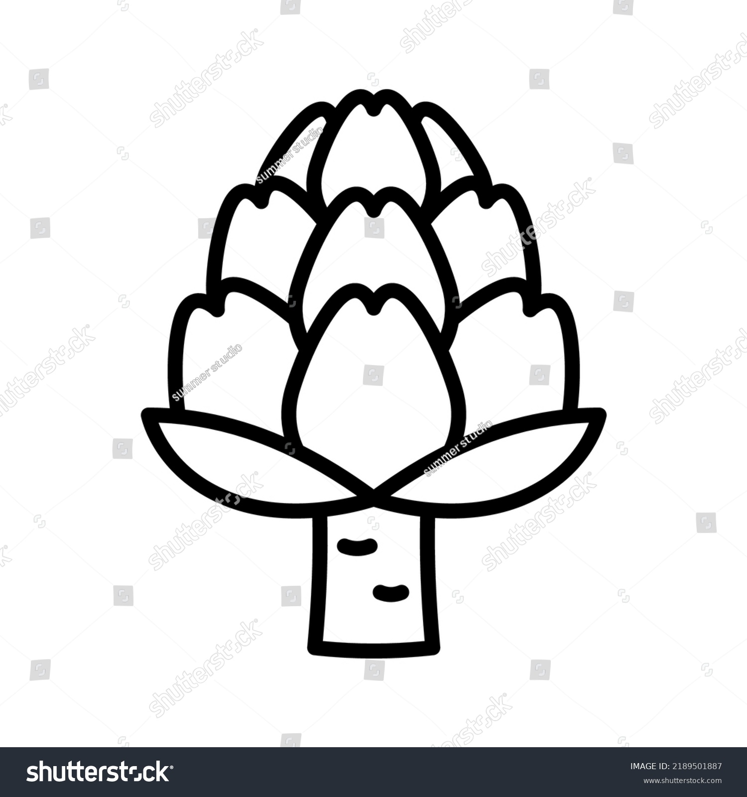 Artichoke Icon Outline Fresh Artichoke Pictogram Stock Vector (Royalty ...