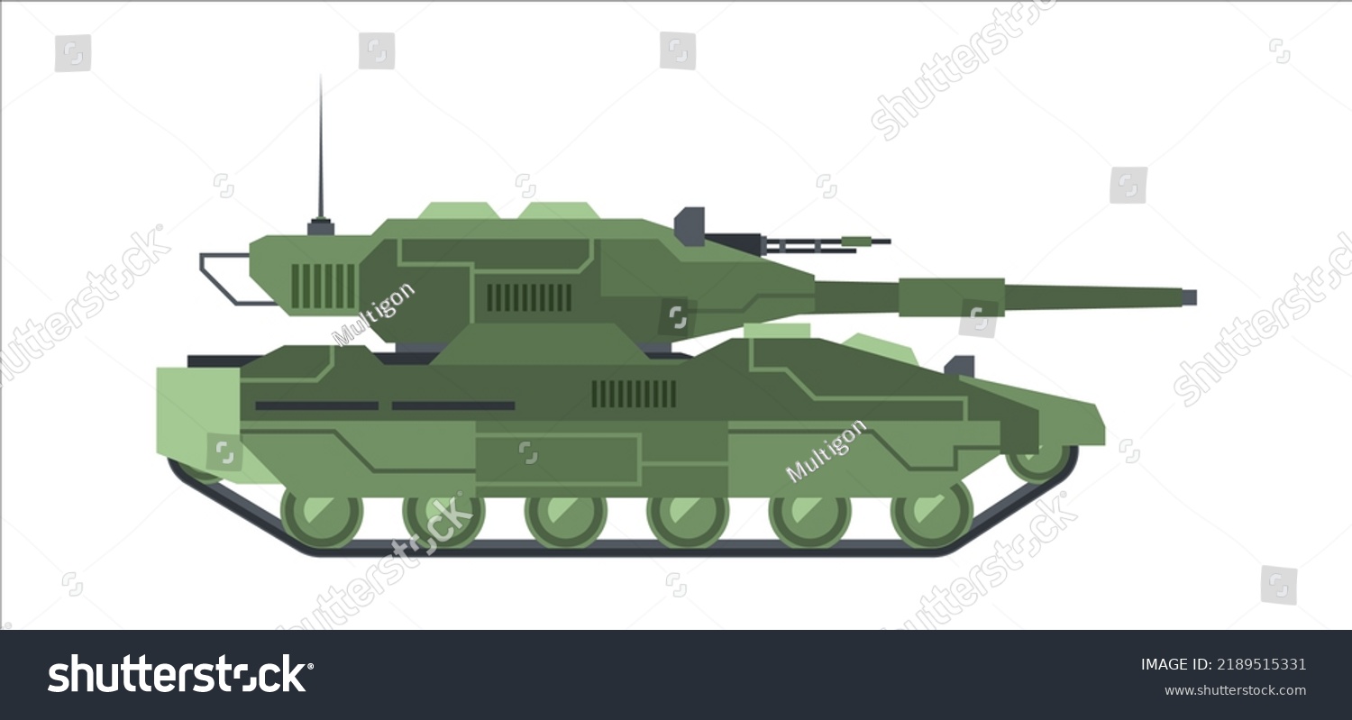 Military Modern Camouflage Tank Heavy Armored Stock Illustration ...