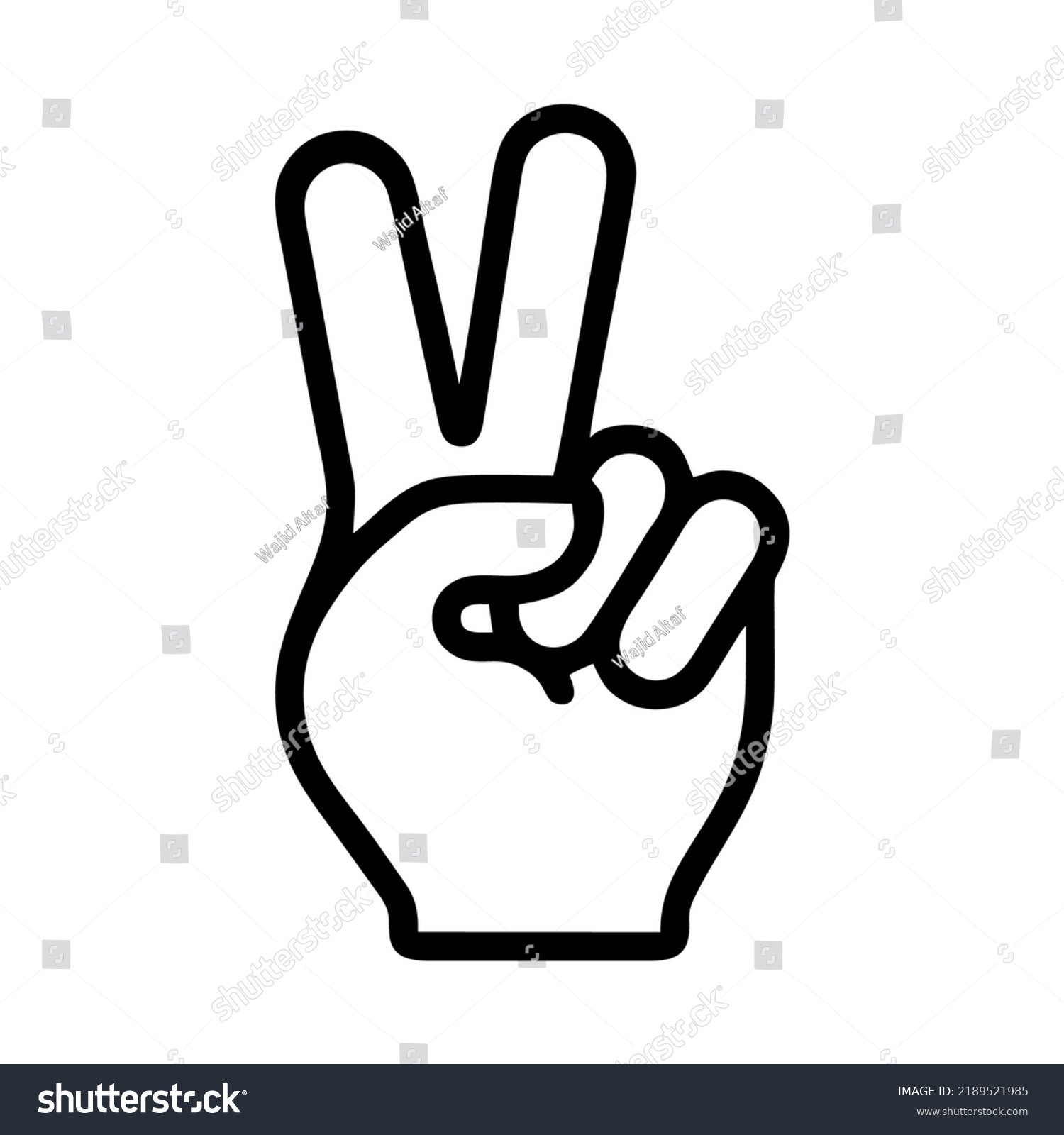 Peace Sign Hand Icon On White Stock Vector (Royalty Free) 2189521985 ...