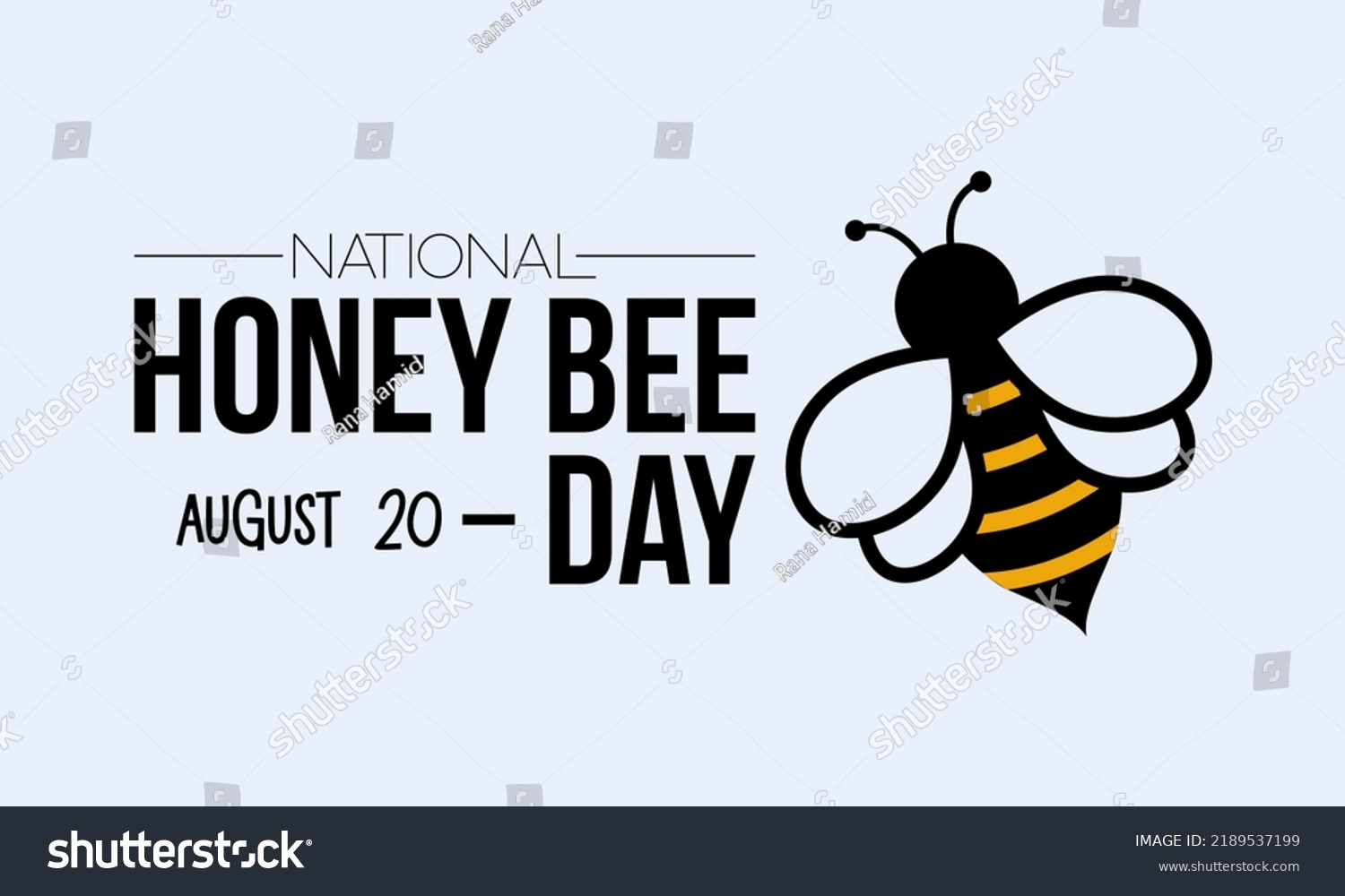 National Honey Bee Day Calligraphic Banner Stock Vector (Royalty Free