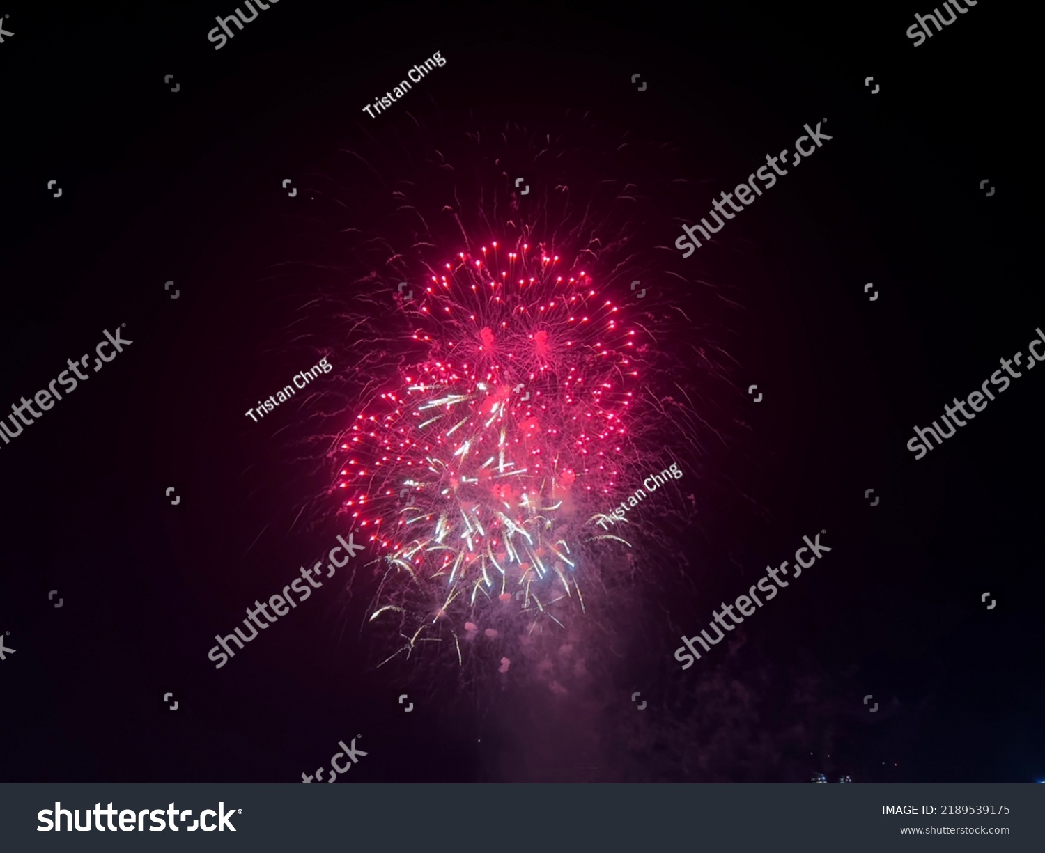 Singapore National Day Parade Fireworks Stock Photo 2189539175 ...