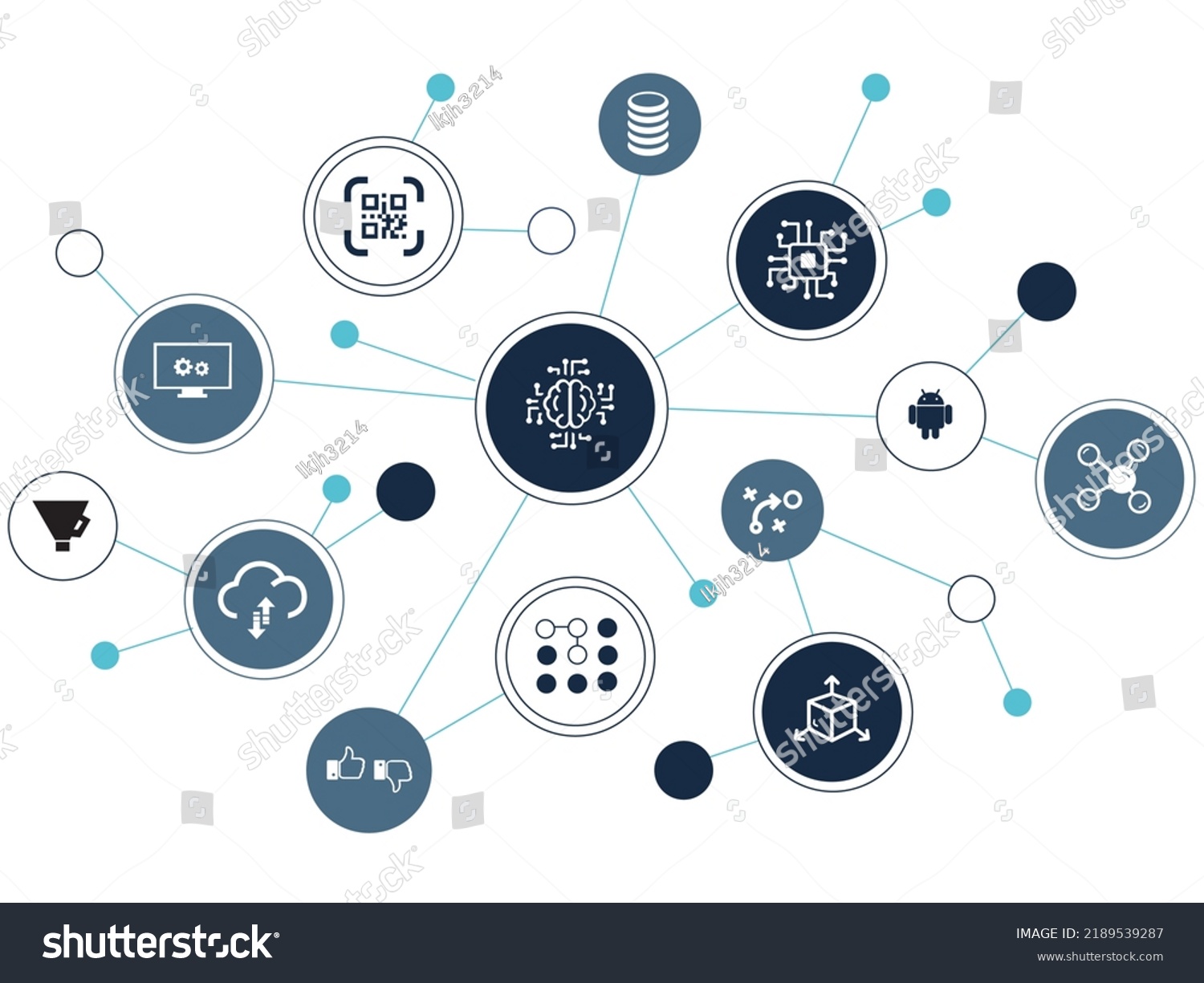 Neural Network Machine Learning Artificial Intelligence Stock Vector ...