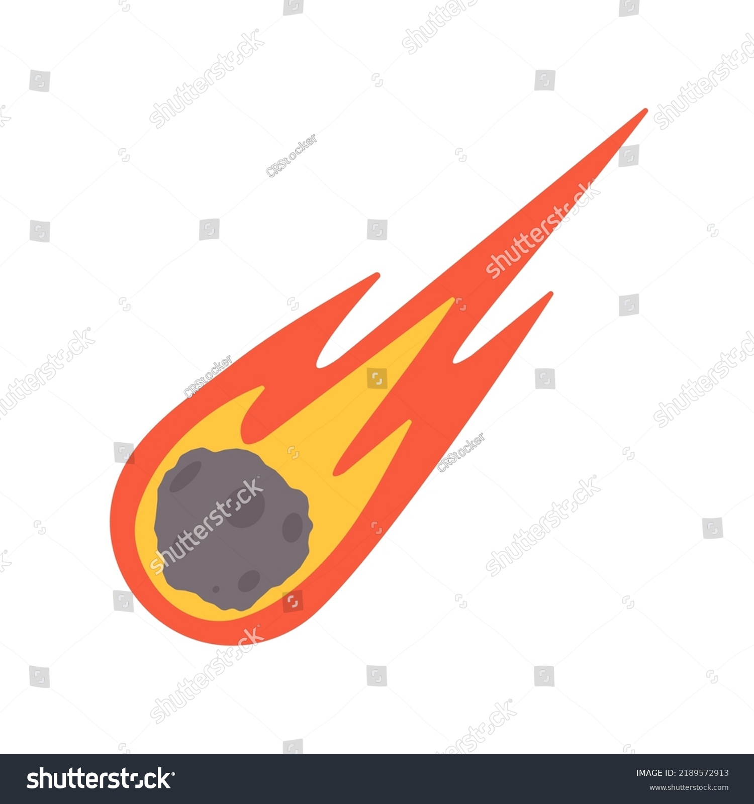 Comet Cartoon Meteorite Fell Earth Sparked Stock Vector (Royalty Free ...