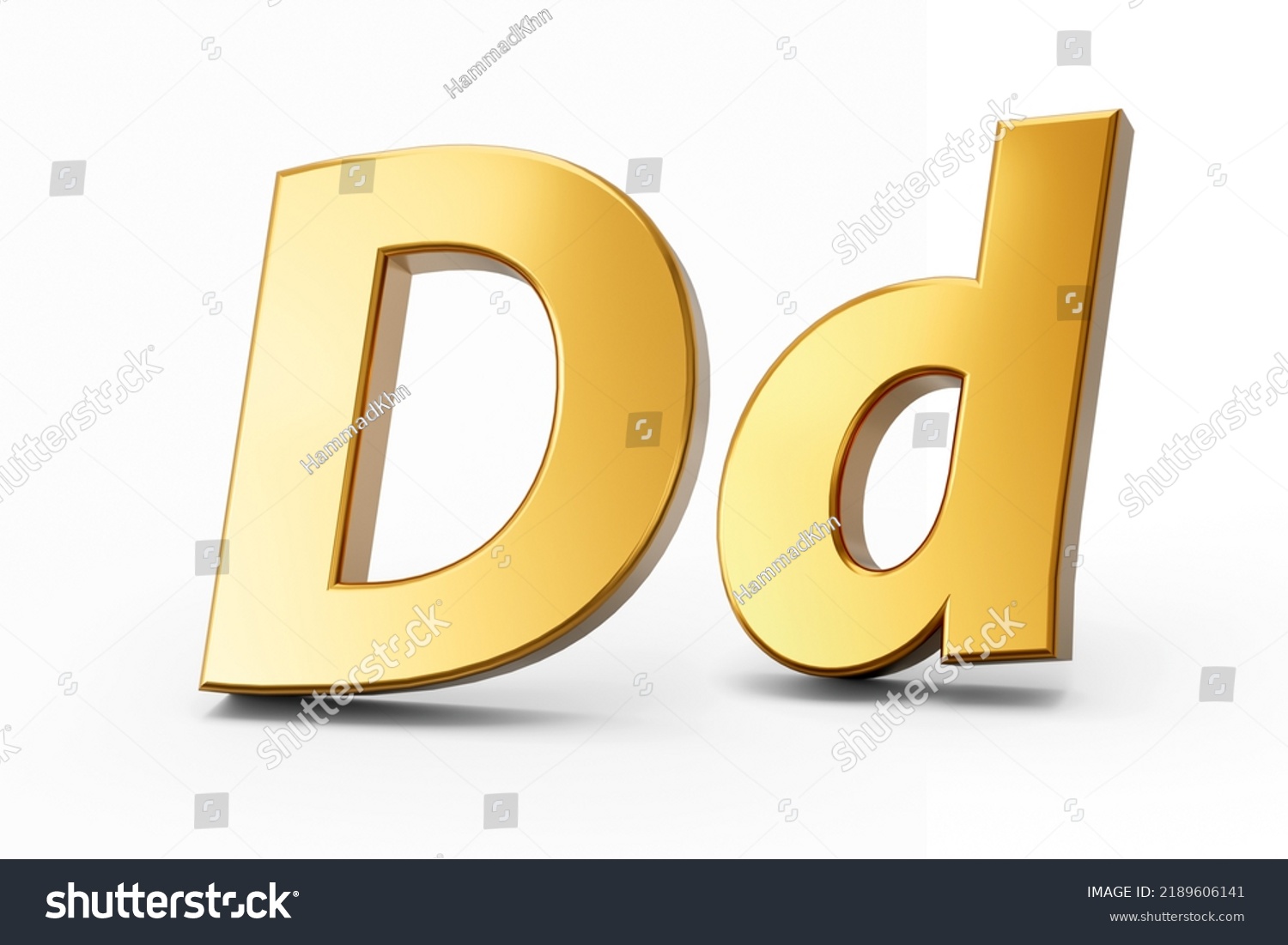 3d Letter D Gold Metal On Stock Illustration 2189606141 | Shutterstock