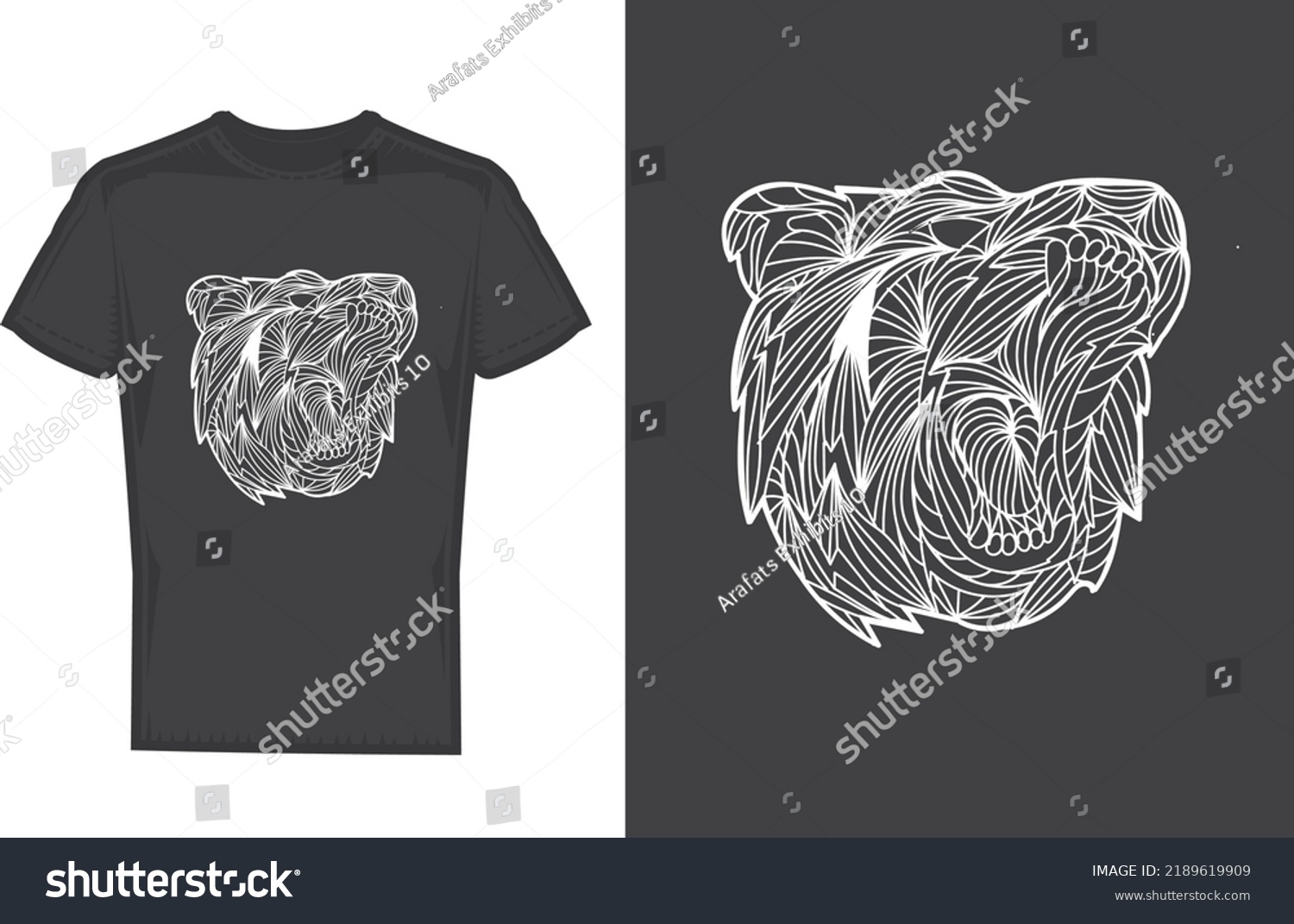 Bear Illustration Vector Design Tshirt Template Stock Vector Royalty Free 2189619909